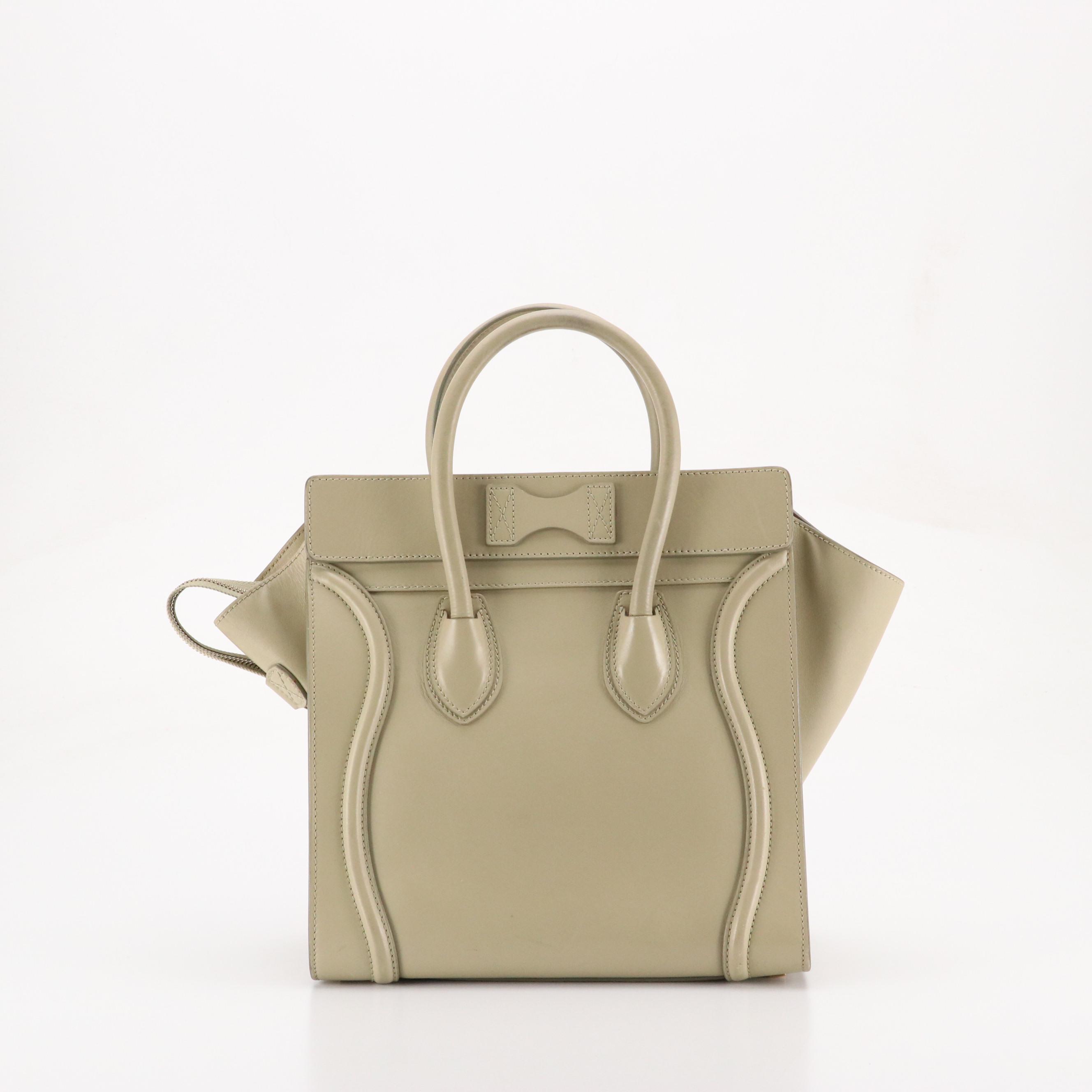 Céline Phantom Luggage Tote in Smooth Beige Calfskin Leather