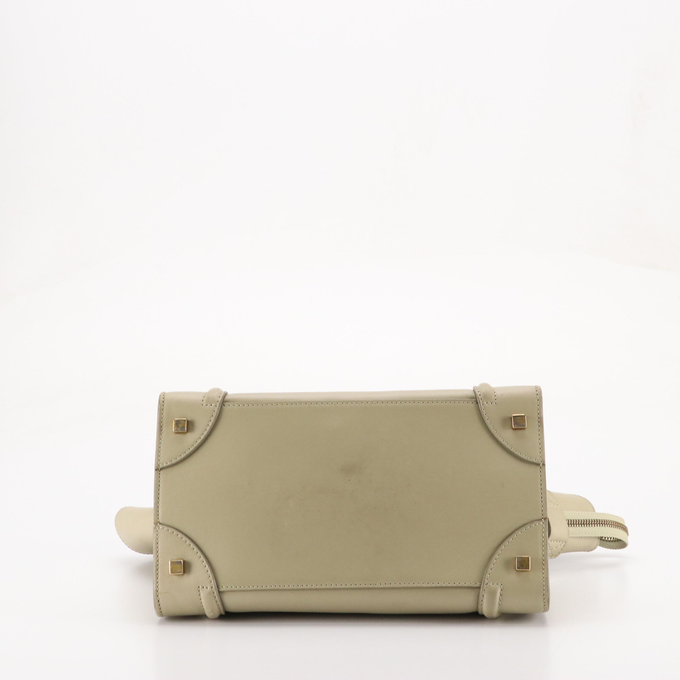 Céline Phantom Luggage Tote in Smooth Beige Calfskin Leather