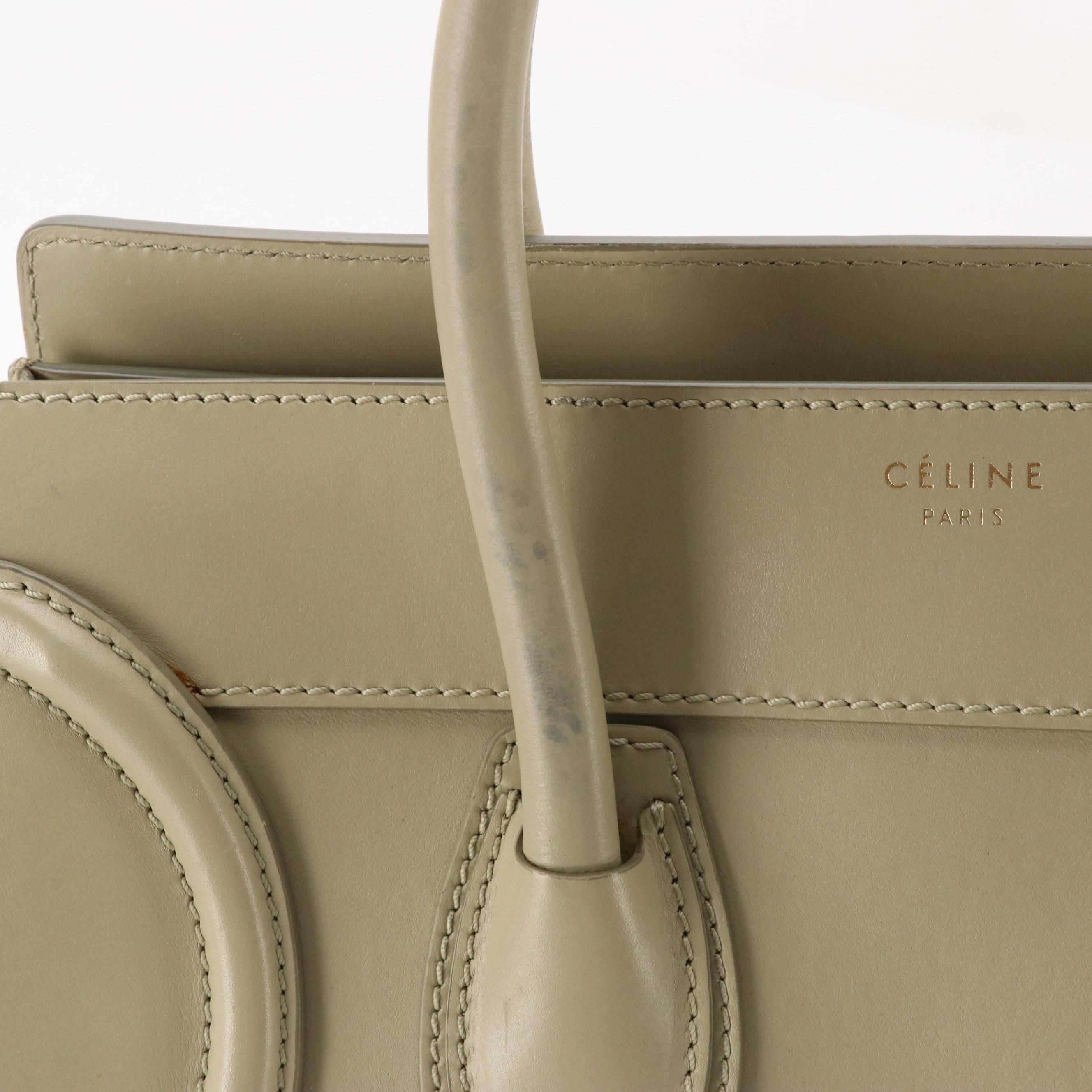 Céline Phantom Luggage Tote in Smooth Beige Calfskin Leather