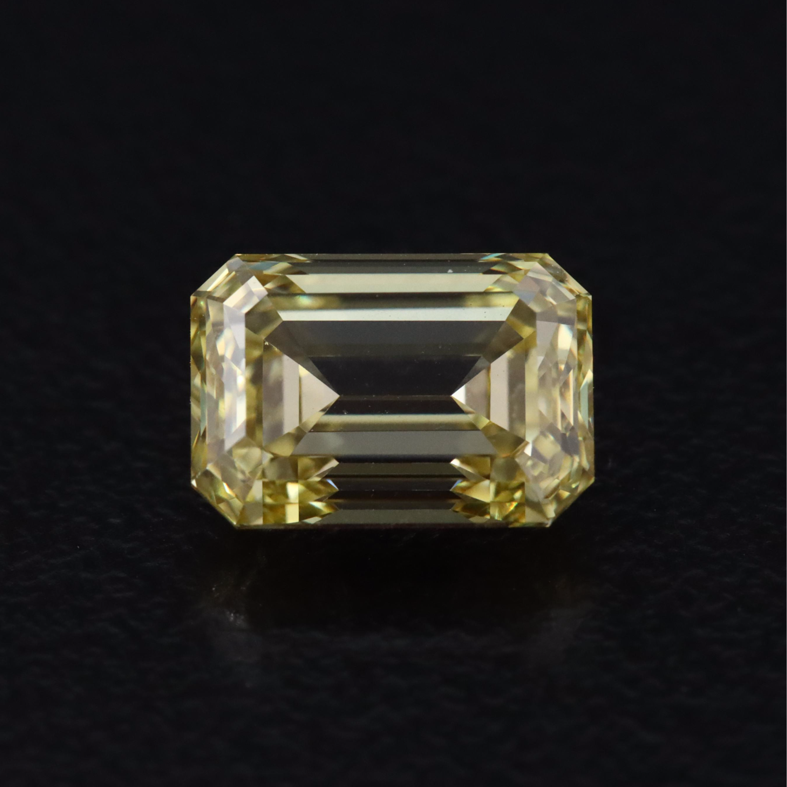 Loose 2.07 CT Lab Grown Fancy Yellow Diamond with IGI Report