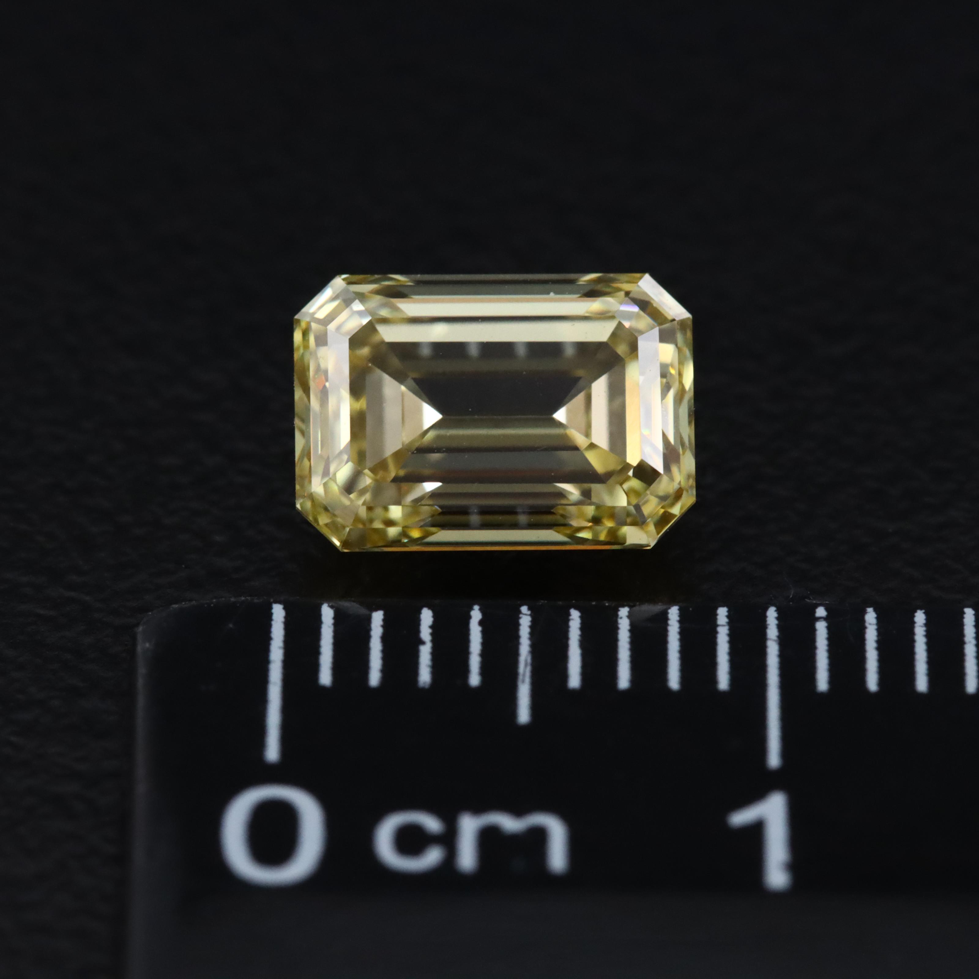 Loose 2.07 CT Lab Grown Fancy Yellow Diamond with IGI Report