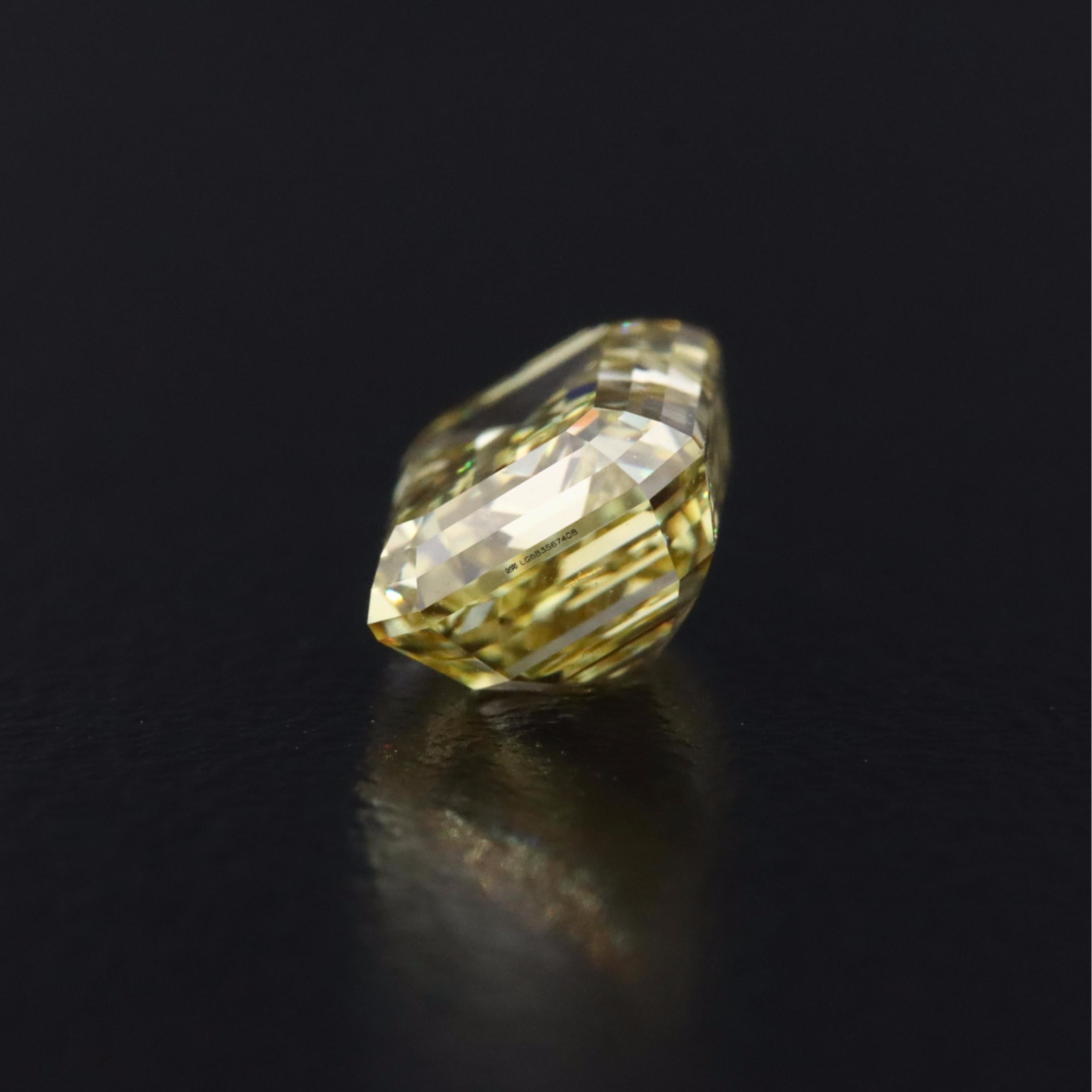 Loose 2.07 CT Lab Grown Fancy Yellow Diamond with IGI Report