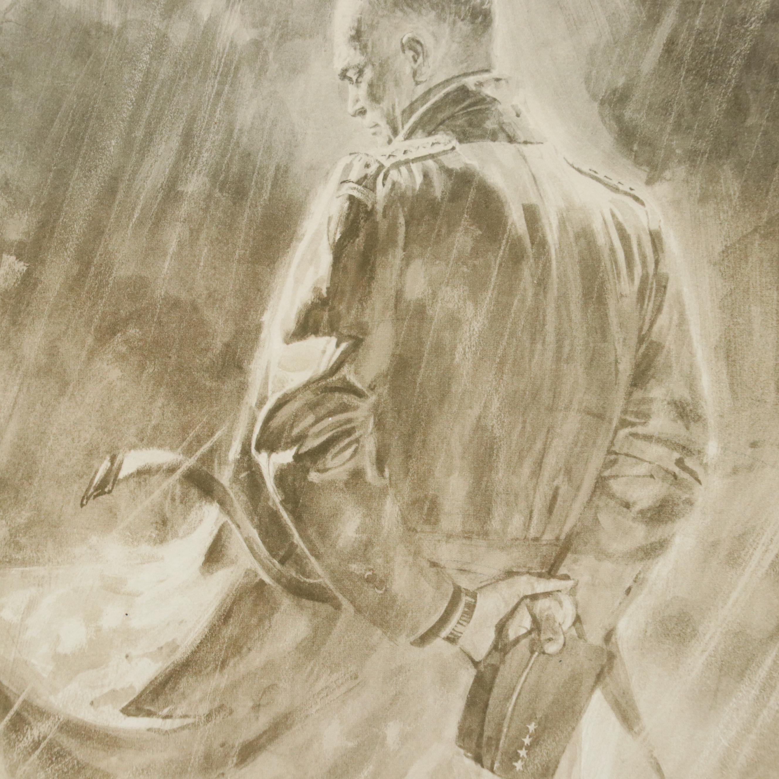 After Howard Sanden Halftone "General Eisenhower in Prayer"