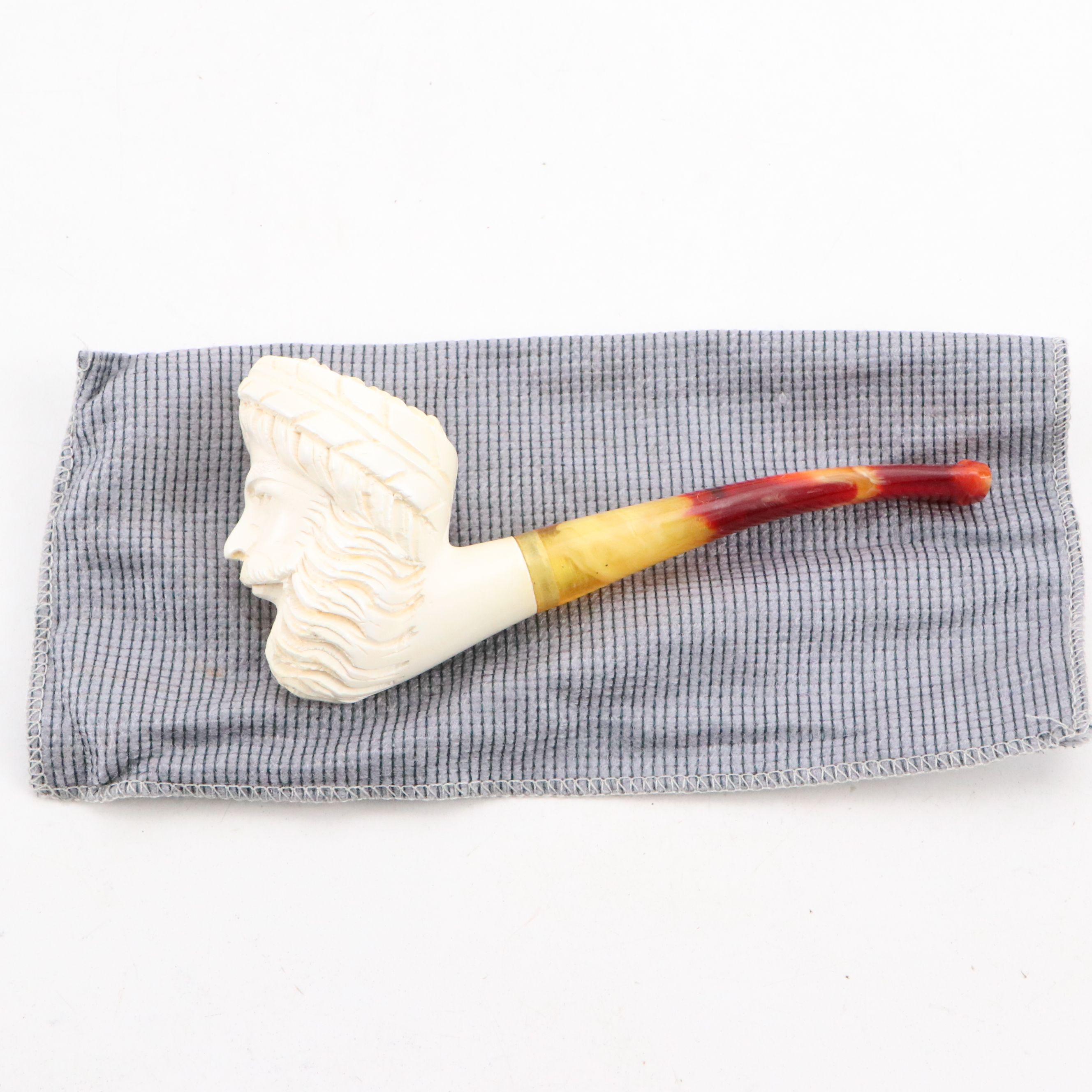 Verona and Other Carved Meerschaum Sultan Head Pipes, 20th Century