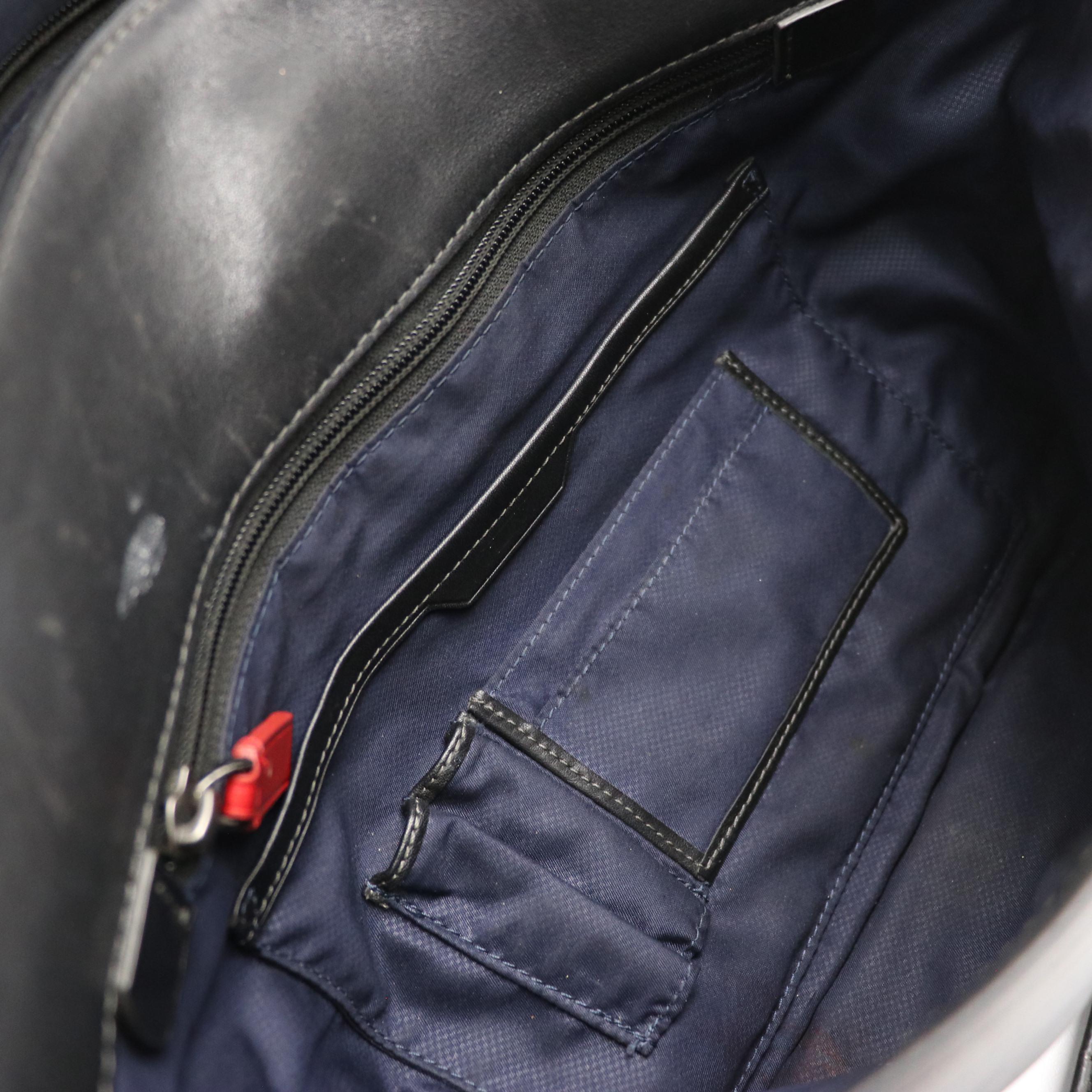 TUMI Black Leather Harrison Messenger Bag