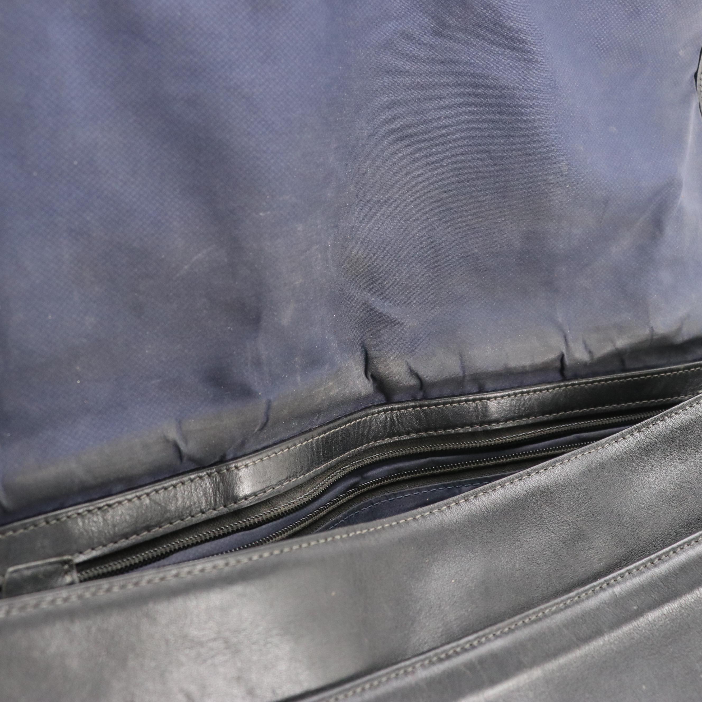 TUMI Black Leather Harrison Messenger Bag