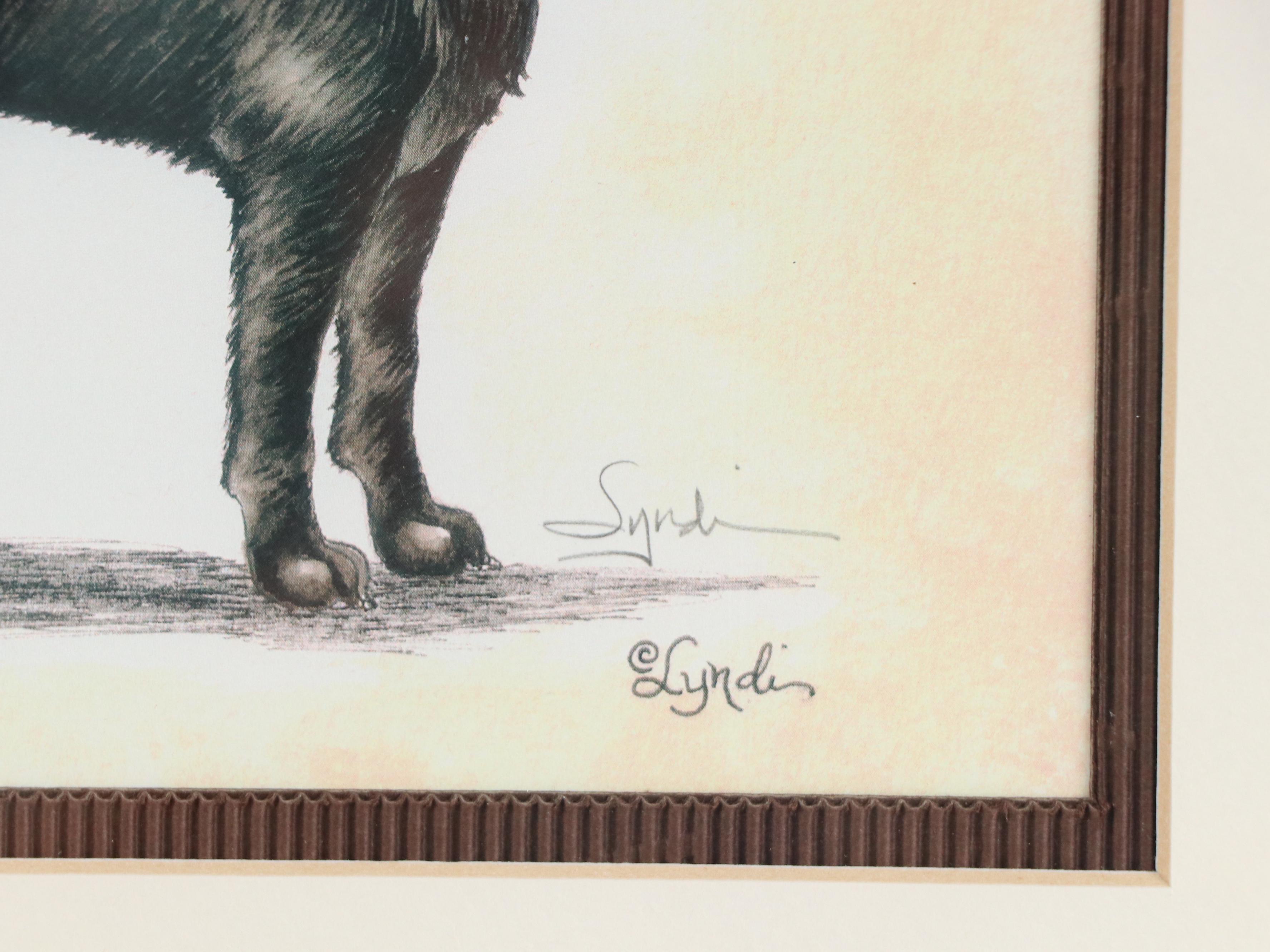 Lyndi Lende Offset Lithographs of Dog Illustrations "Golden Retriever" and More