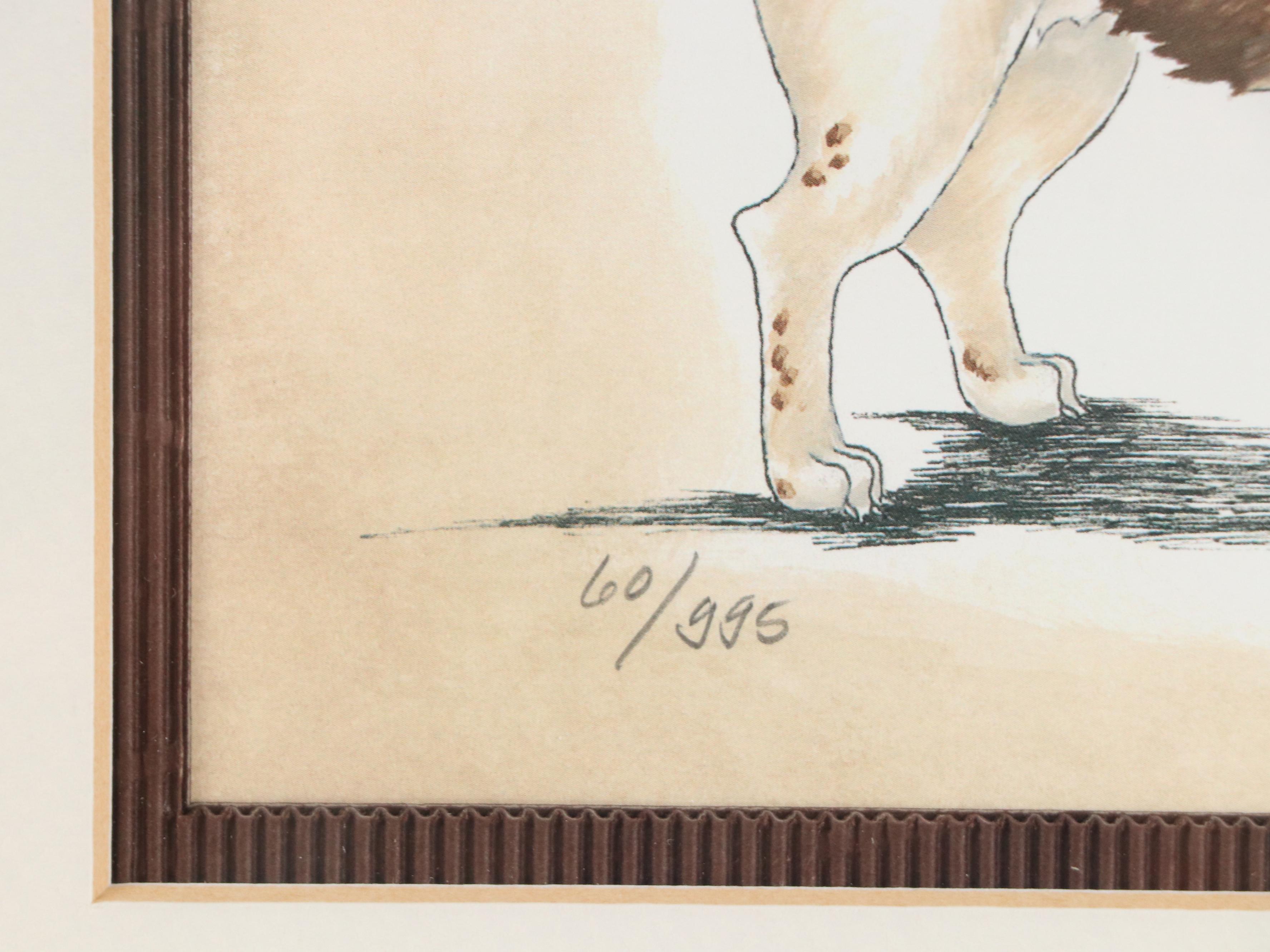 Lyndi Lende Offset Lithographs of Dog Illustrations "Golden Retriever" and More
