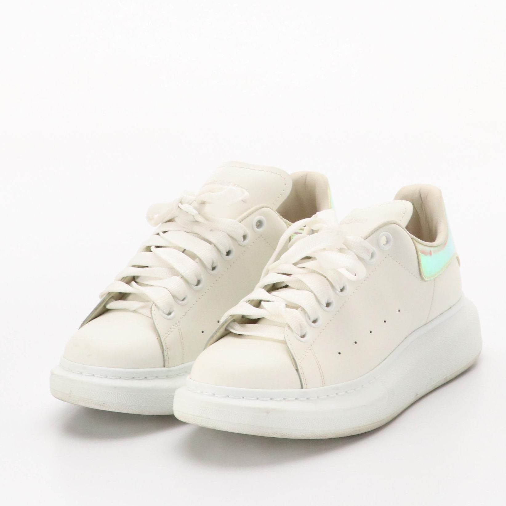 Alexander McQueen Oversized Lace-Up Sneakers with Iridescent Detail