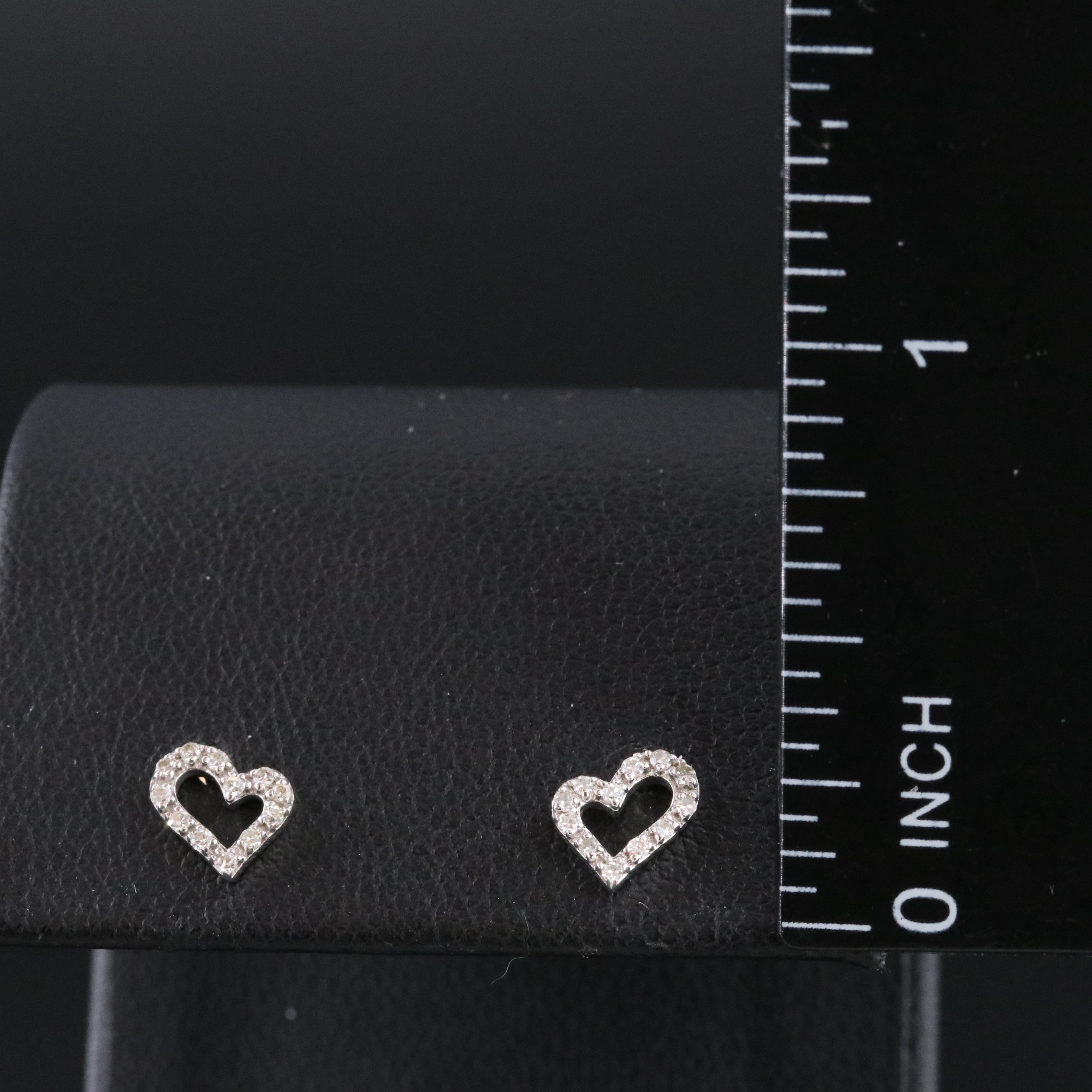 14K 0.09 CTW Heart Stud Earrings