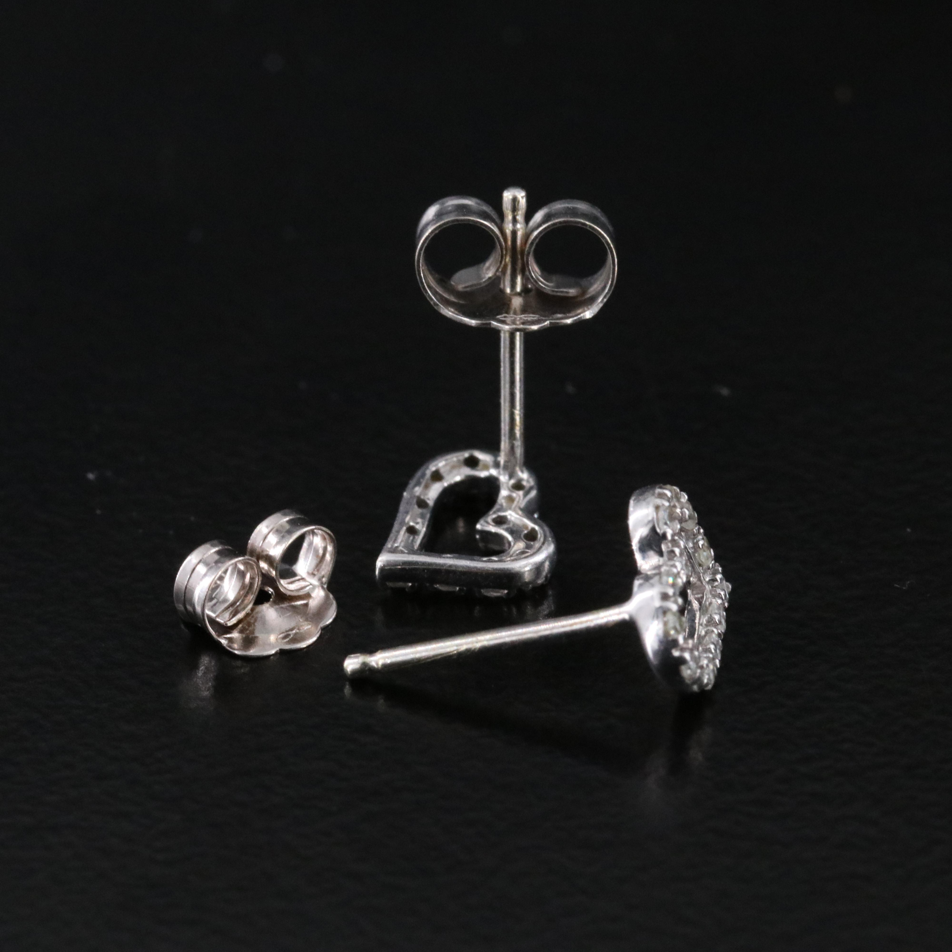 14K 0.09 CTW Heart Stud Earrings