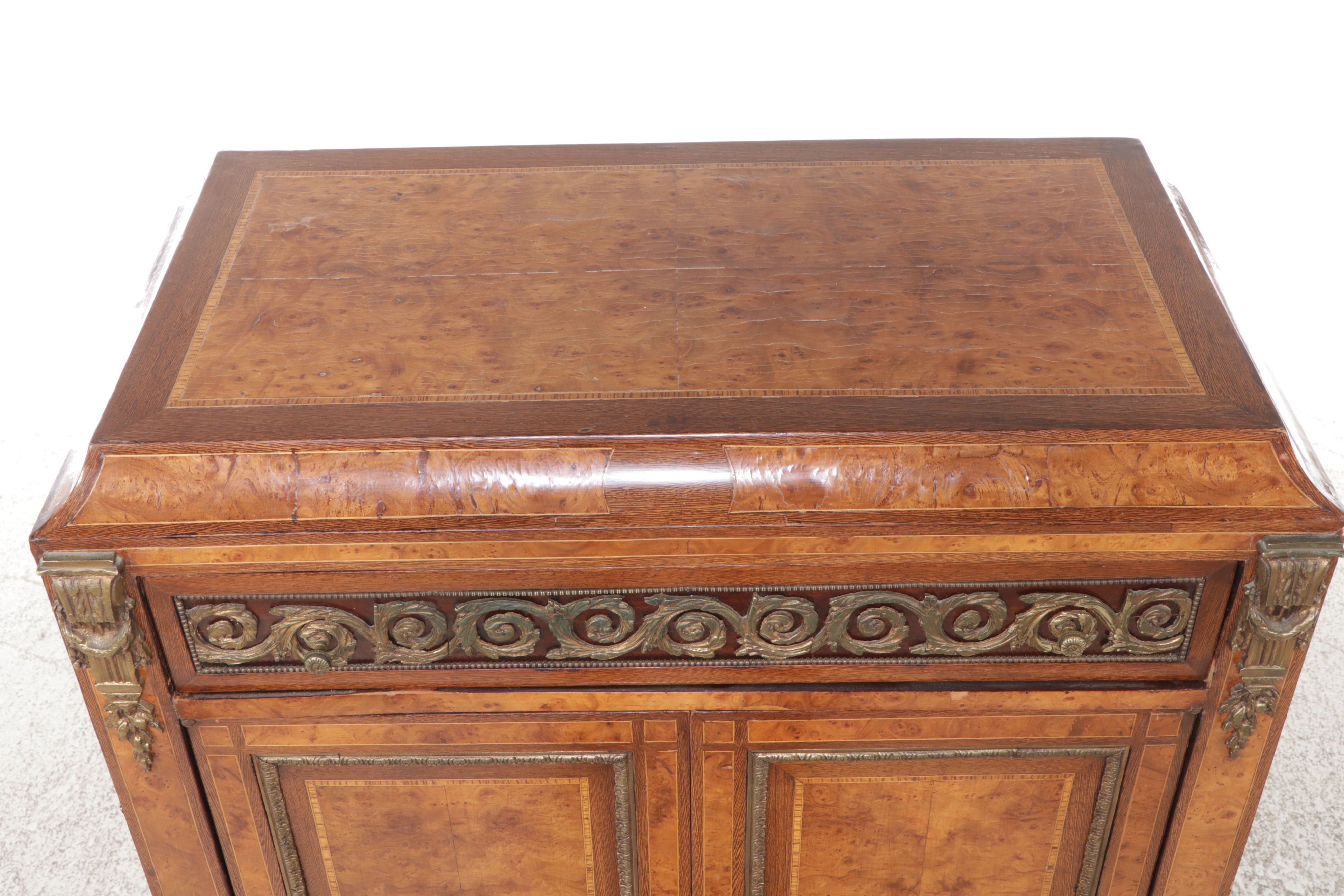 Louis Philippe Style Burl Wood Armoire