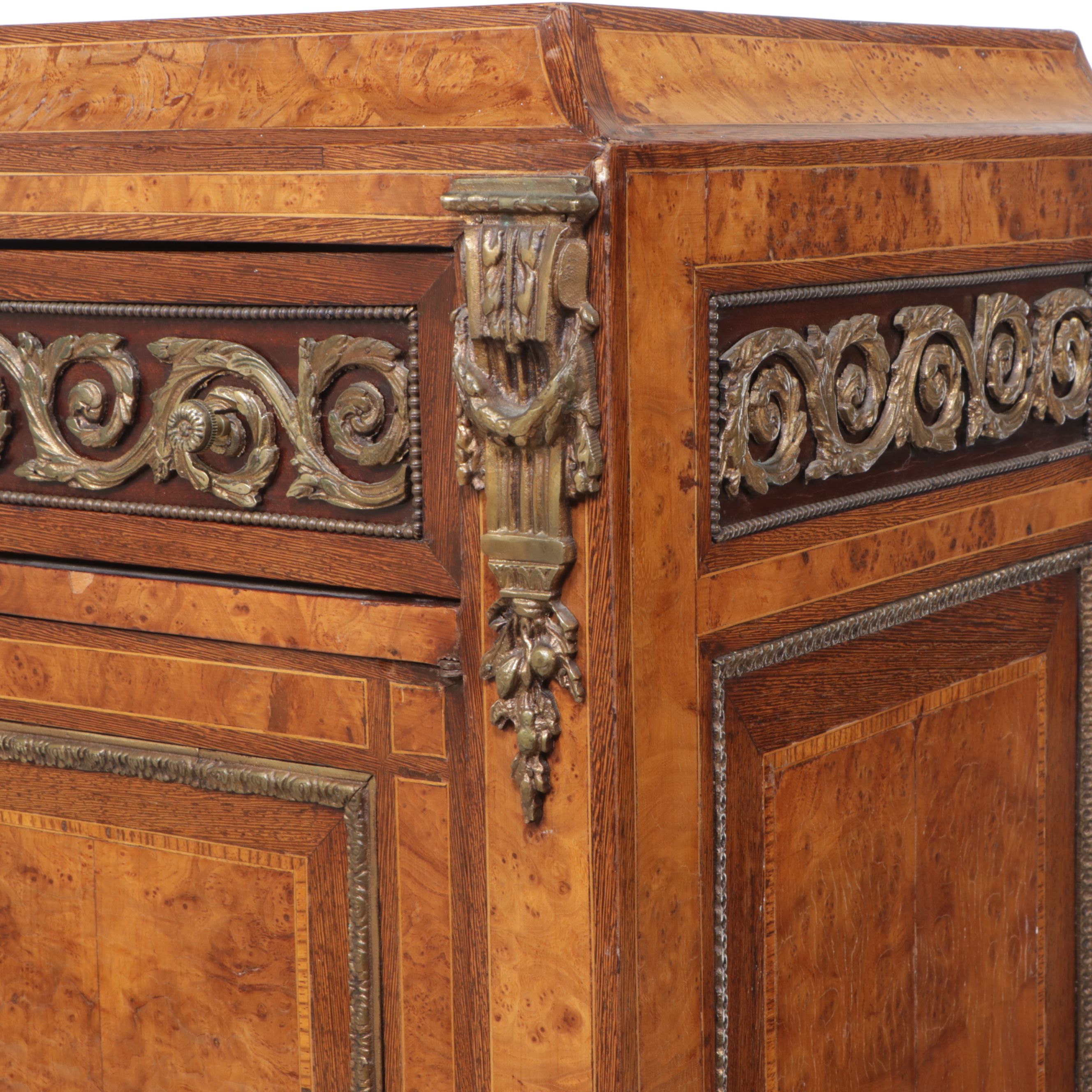 Louis Philippe Style Burl Wood Armoire