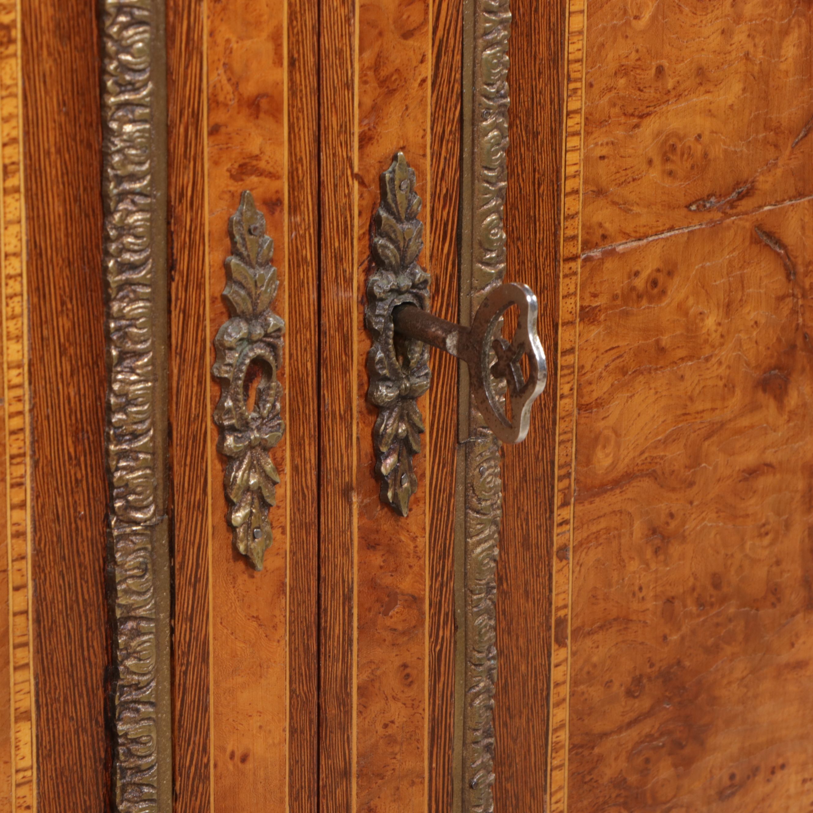 Louis Philippe Style Burl Wood Armoire