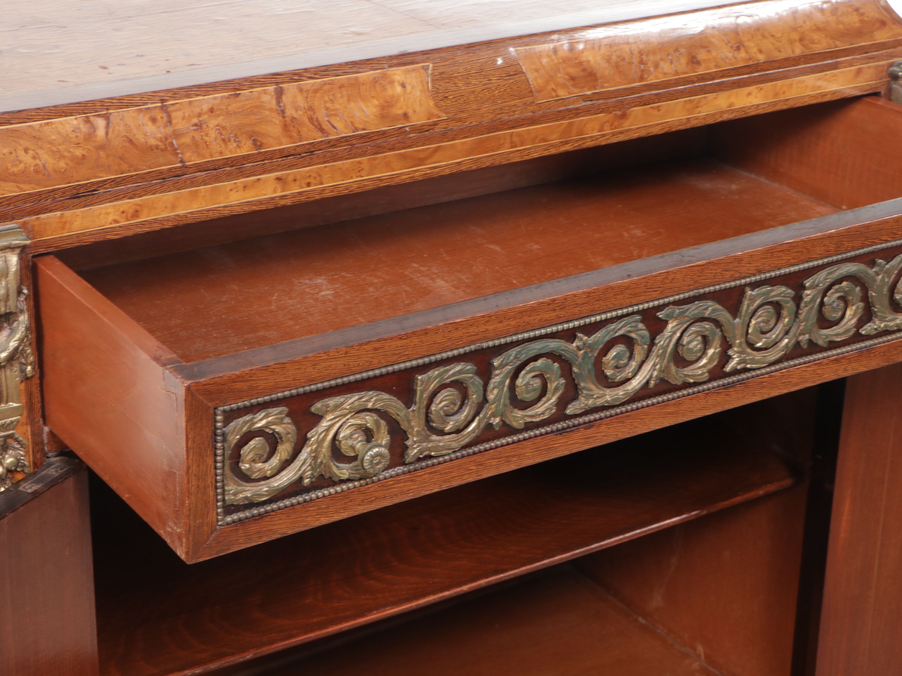 Louis Philippe Style Burl Wood Armoire