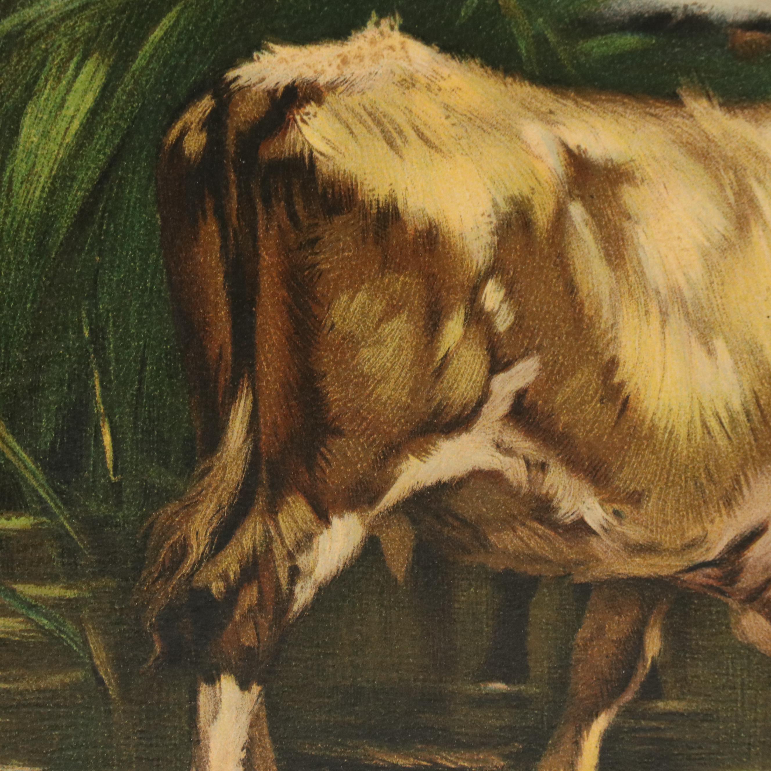 After Edward G. Sieber Pastoral Landscape Chromolithograph, Early 20th Century