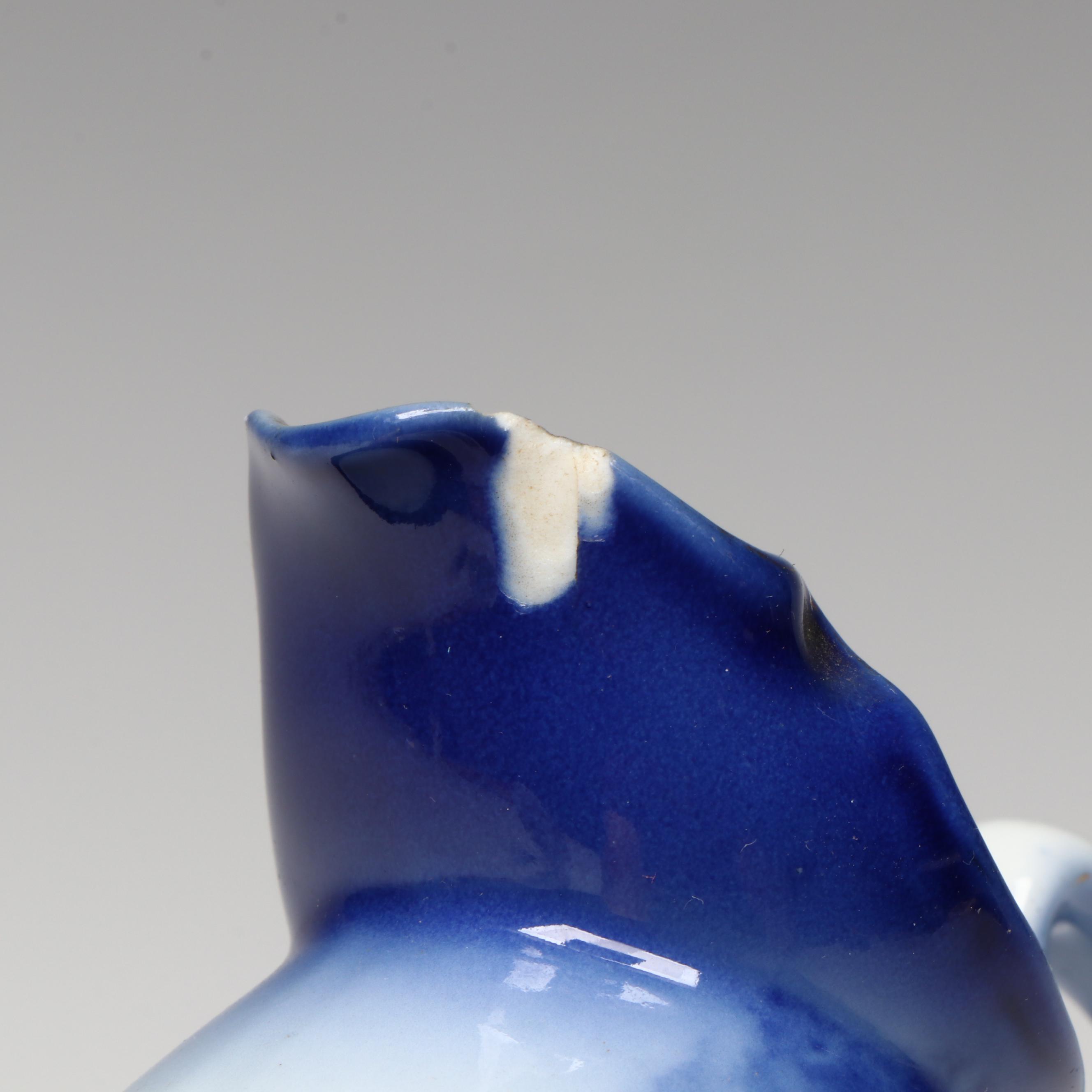 Royal Bayreuth Porcelain Creamer with Kaiser Cobalt Underplate and Delft Clogs