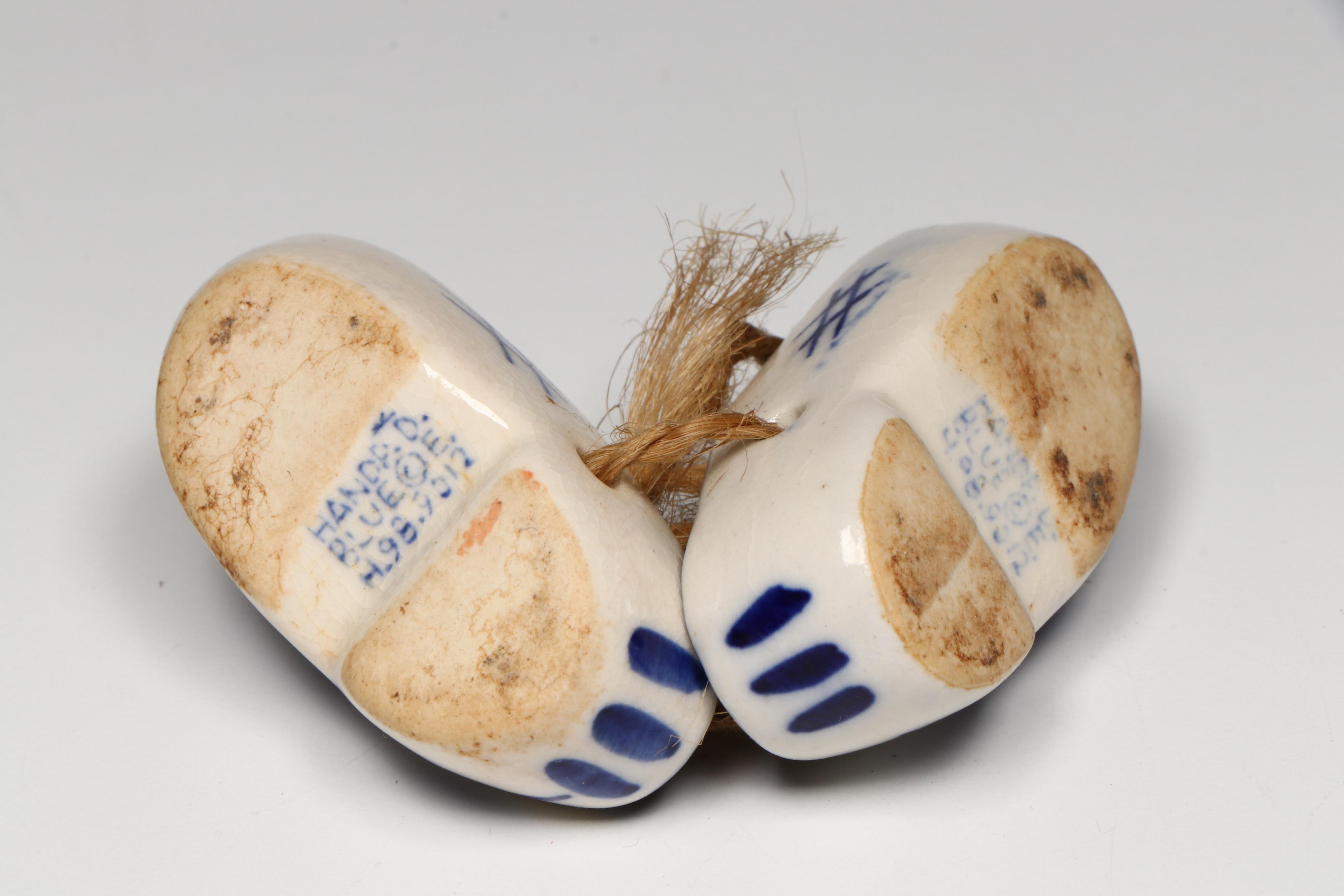 Royal Bayreuth Porcelain Creamer with Kaiser Cobalt Underplate and Delft Clogs