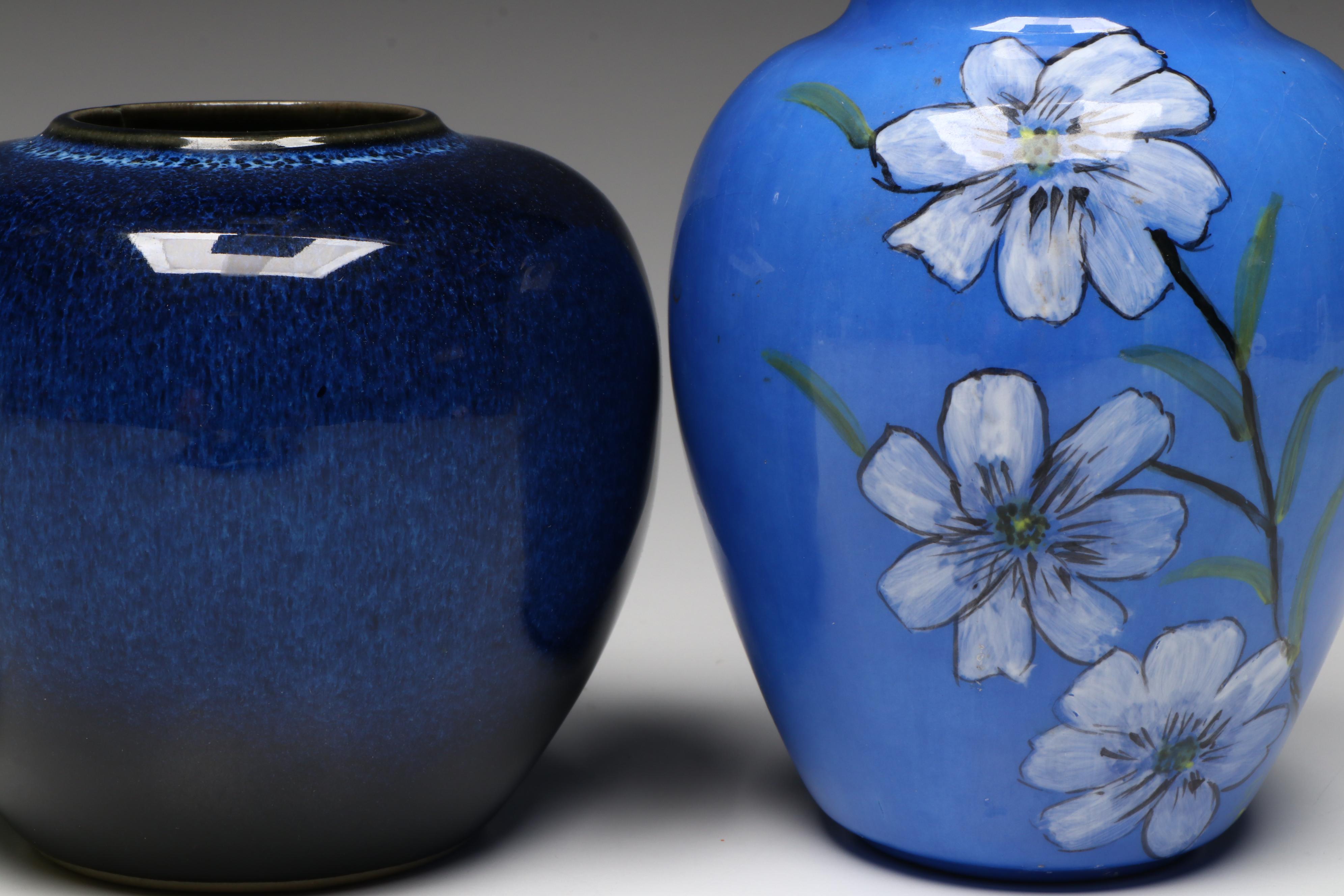 Japanese Spatter Glazed and Other Art Pottery Vases