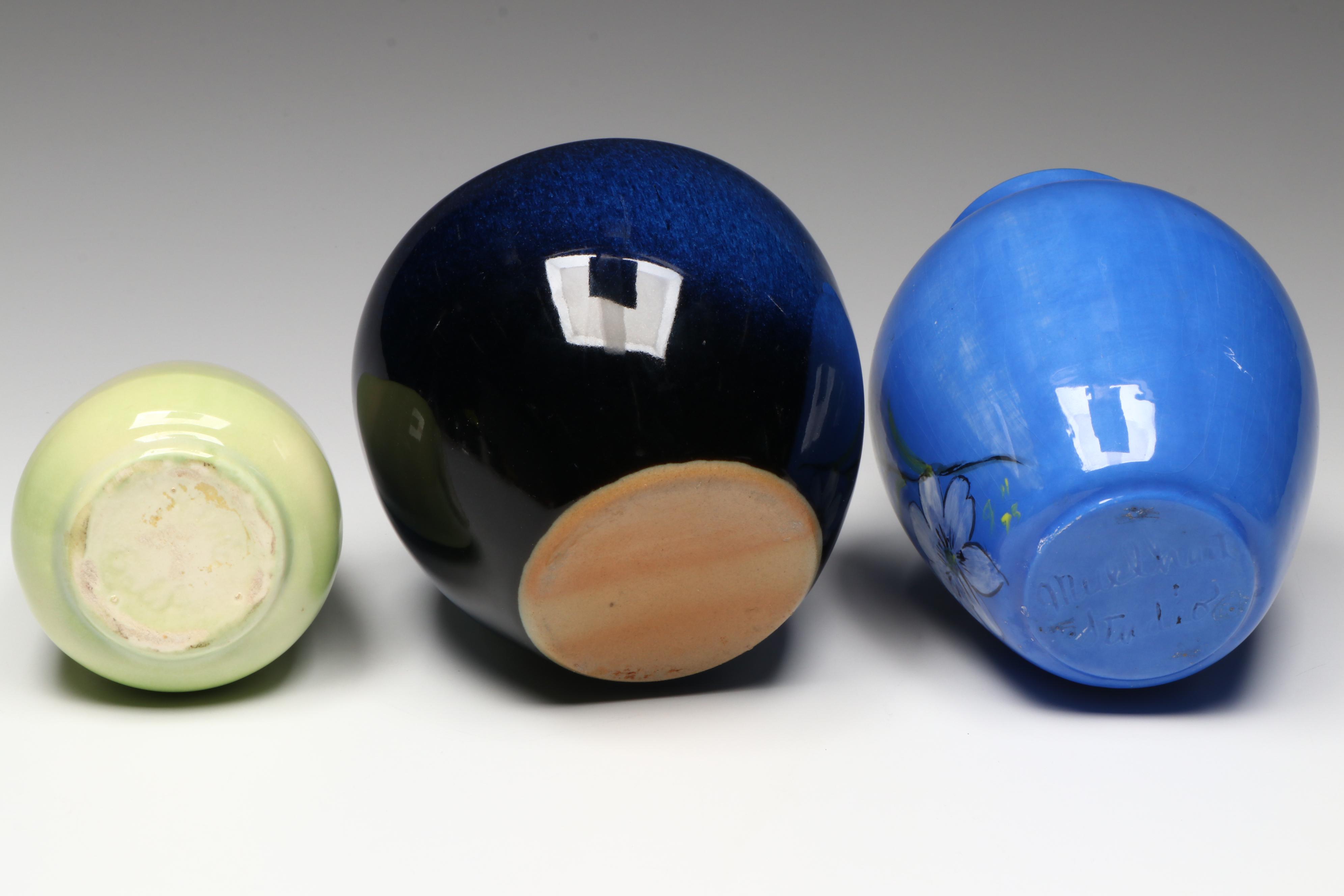 Japanese Spatter Glazed and Other Art Pottery Vases