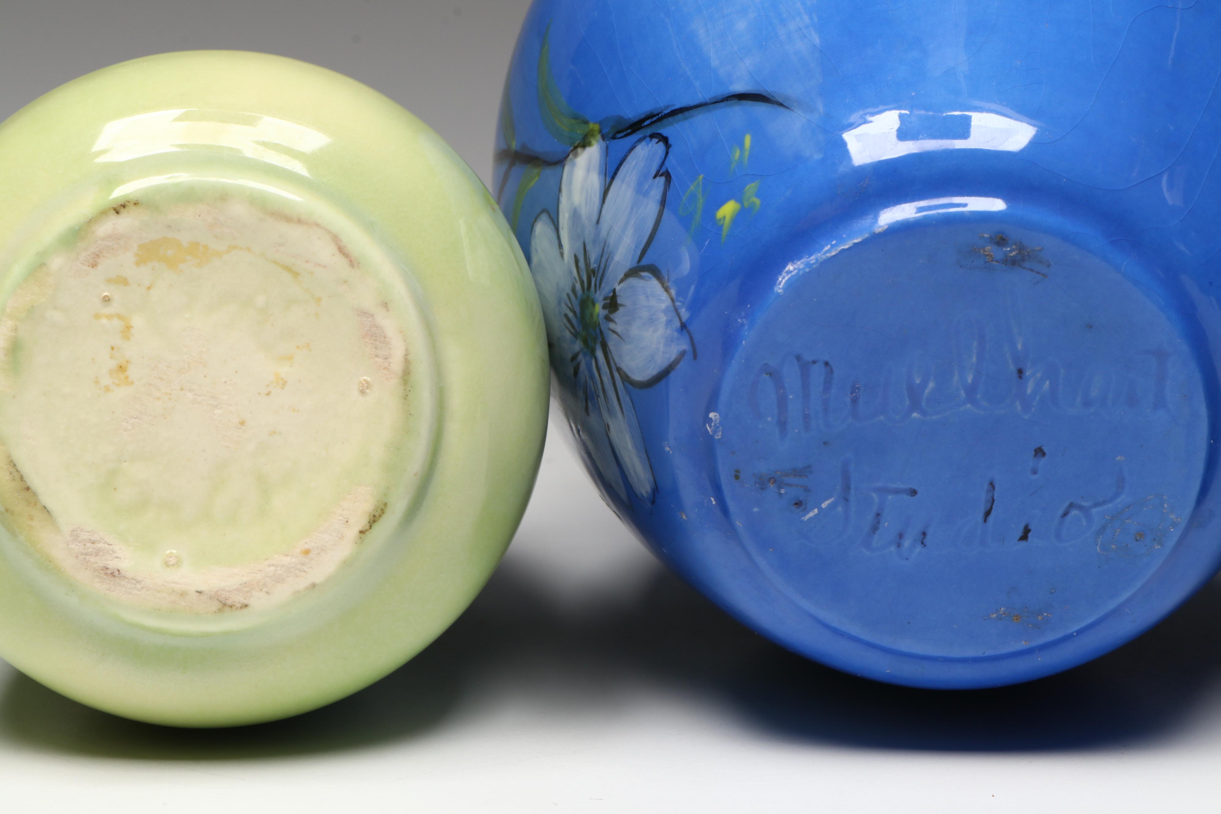 Japanese Spatter Glazed and Other Art Pottery Vases