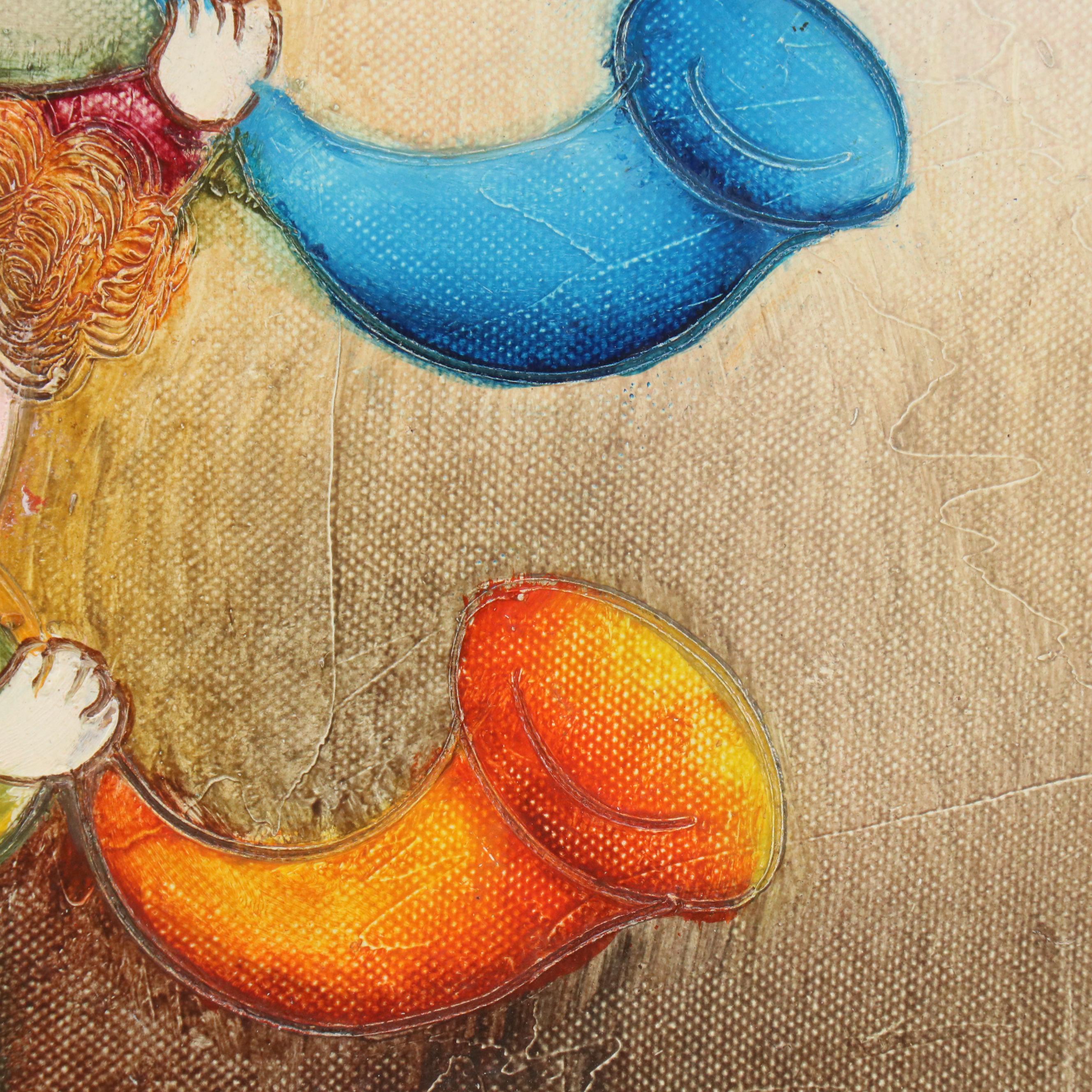 Joyce Roybal Stylized Acrylic Painting of Musicians