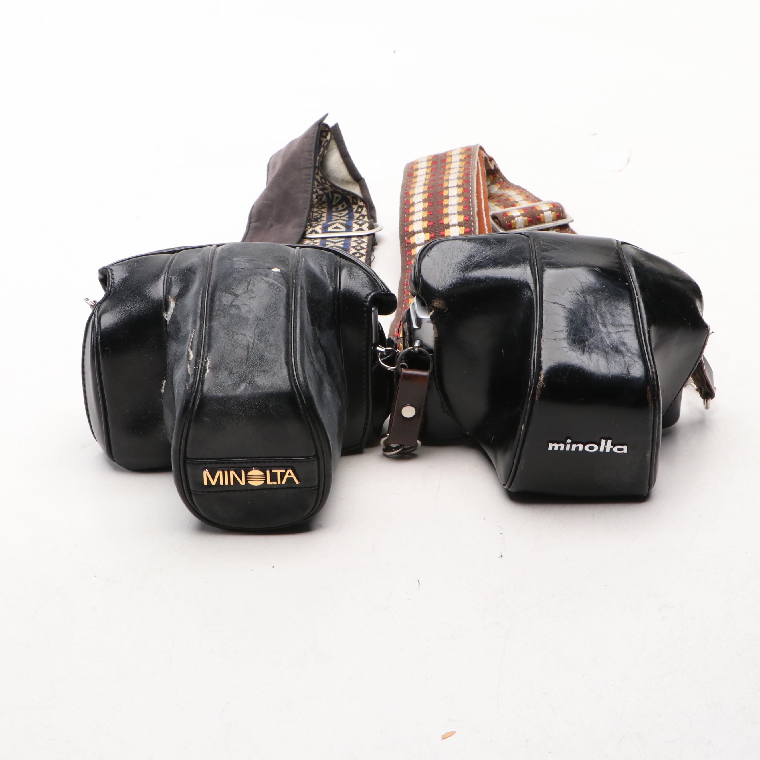 Minolta SRT-202 and SR-7 35mm SLR Cameras, Late 20th Century