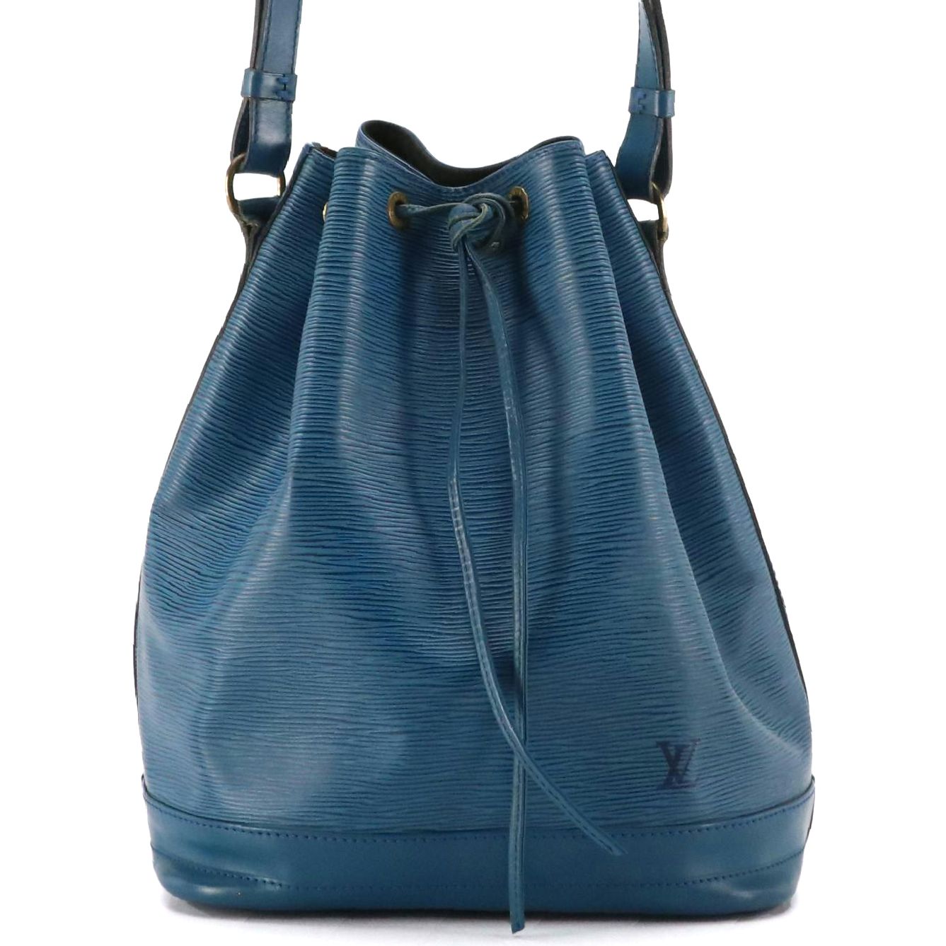 Louis Vuitton Noé Drawstring Bag in Toledo Blue Epi/Smooth Leather