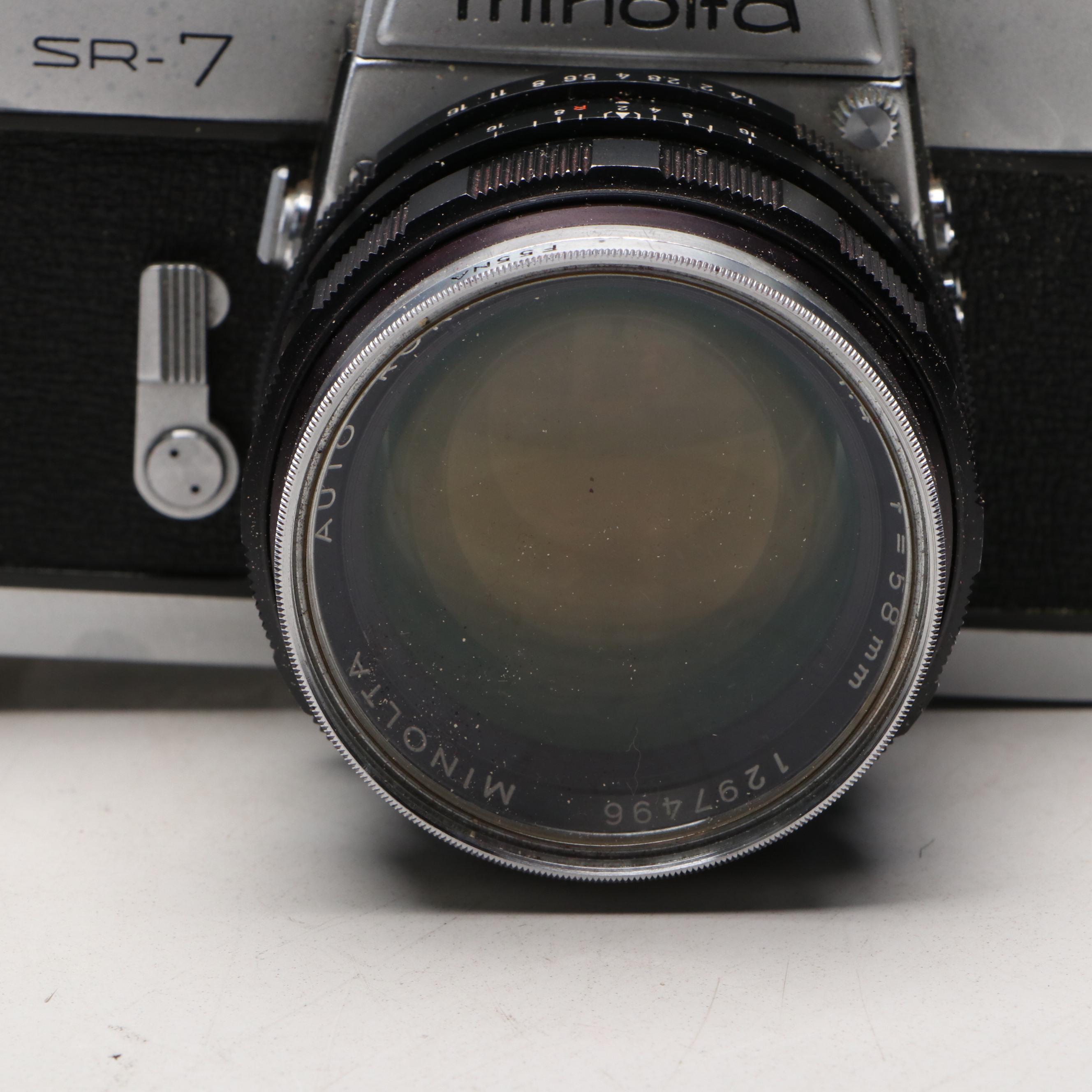 Minolta SRT-202 and SR-7 35mm SLR Cameras, Late 20th Century