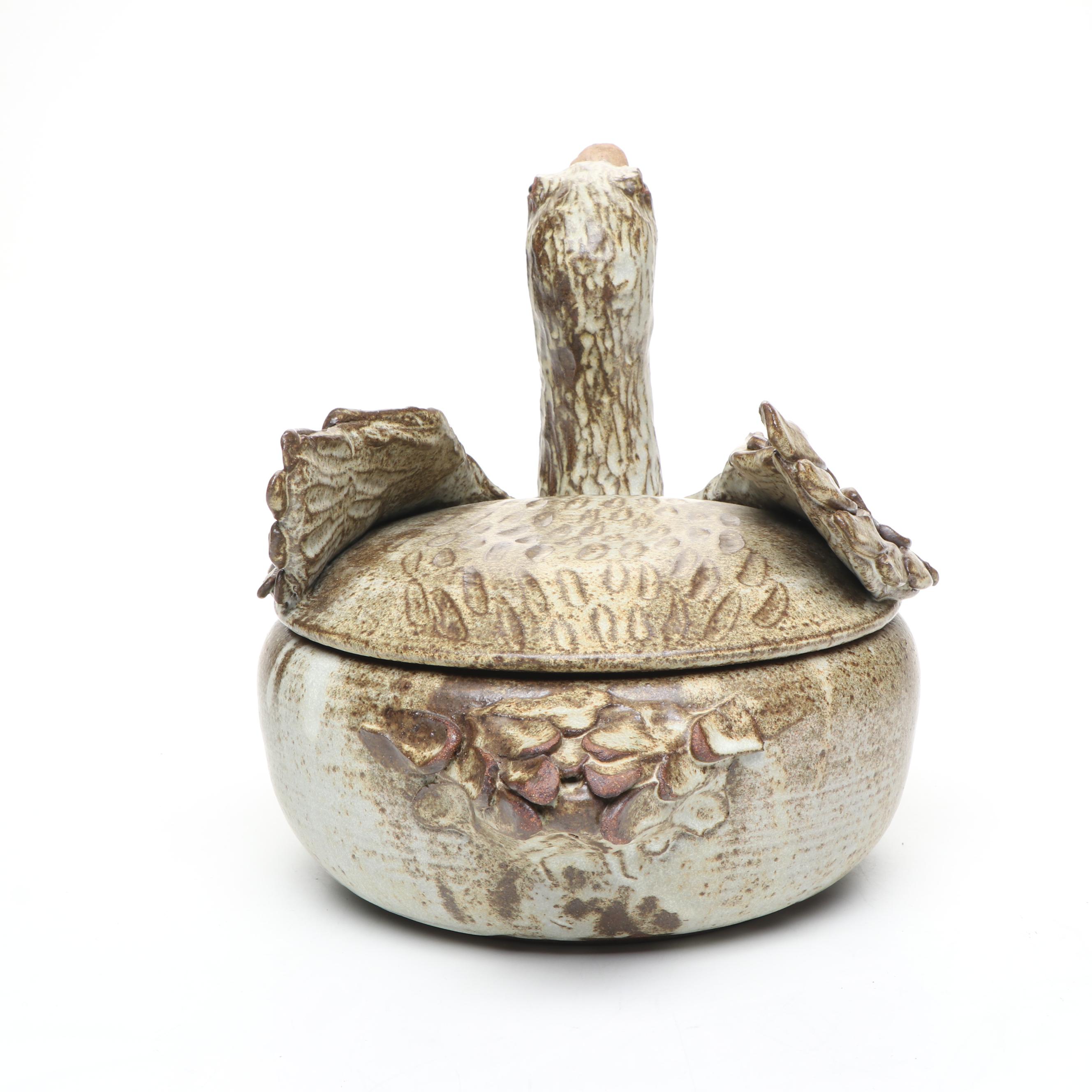 Camp Climax Pottery Swan Lidded Vessel