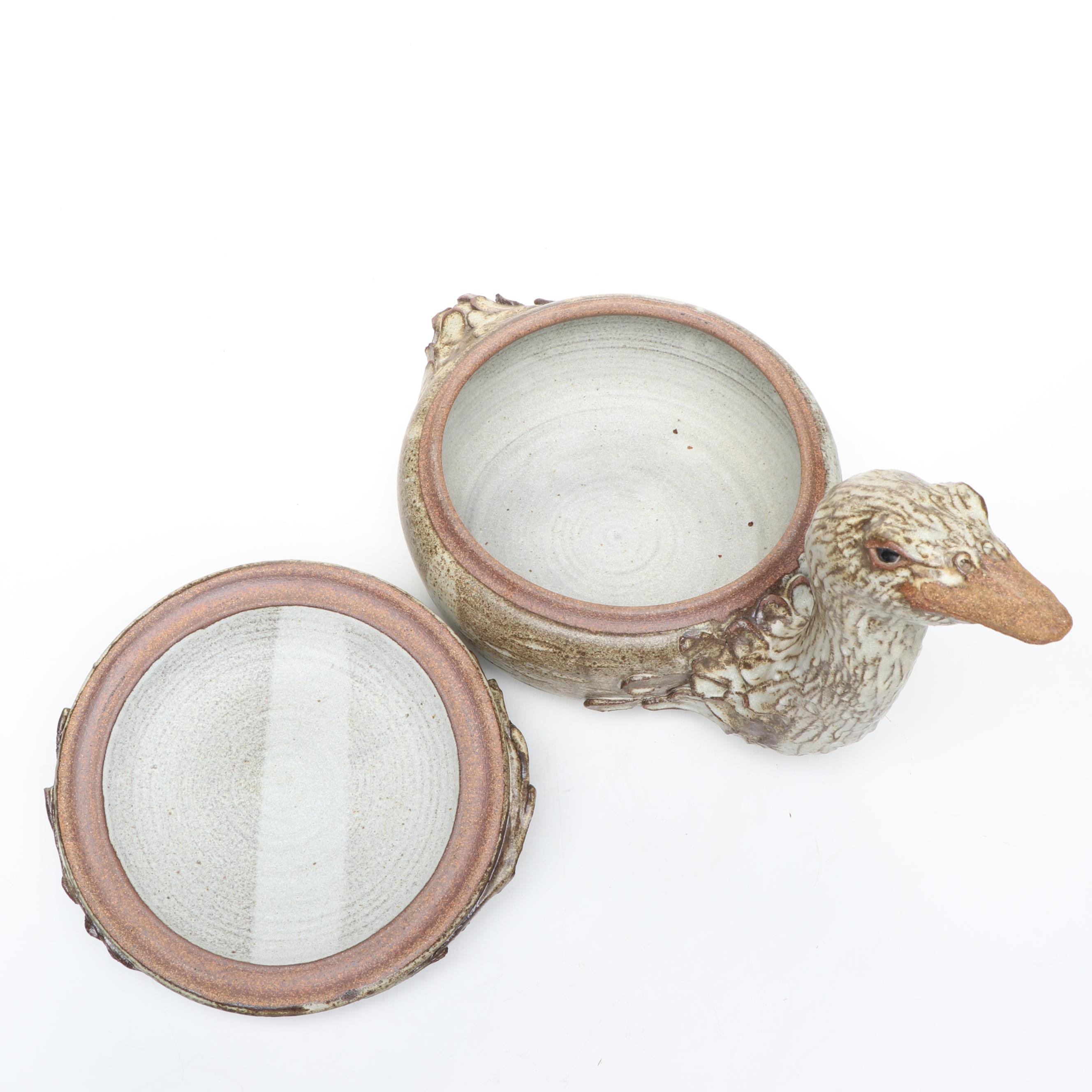 Camp Climax Pottery Swan Lidded Vessel