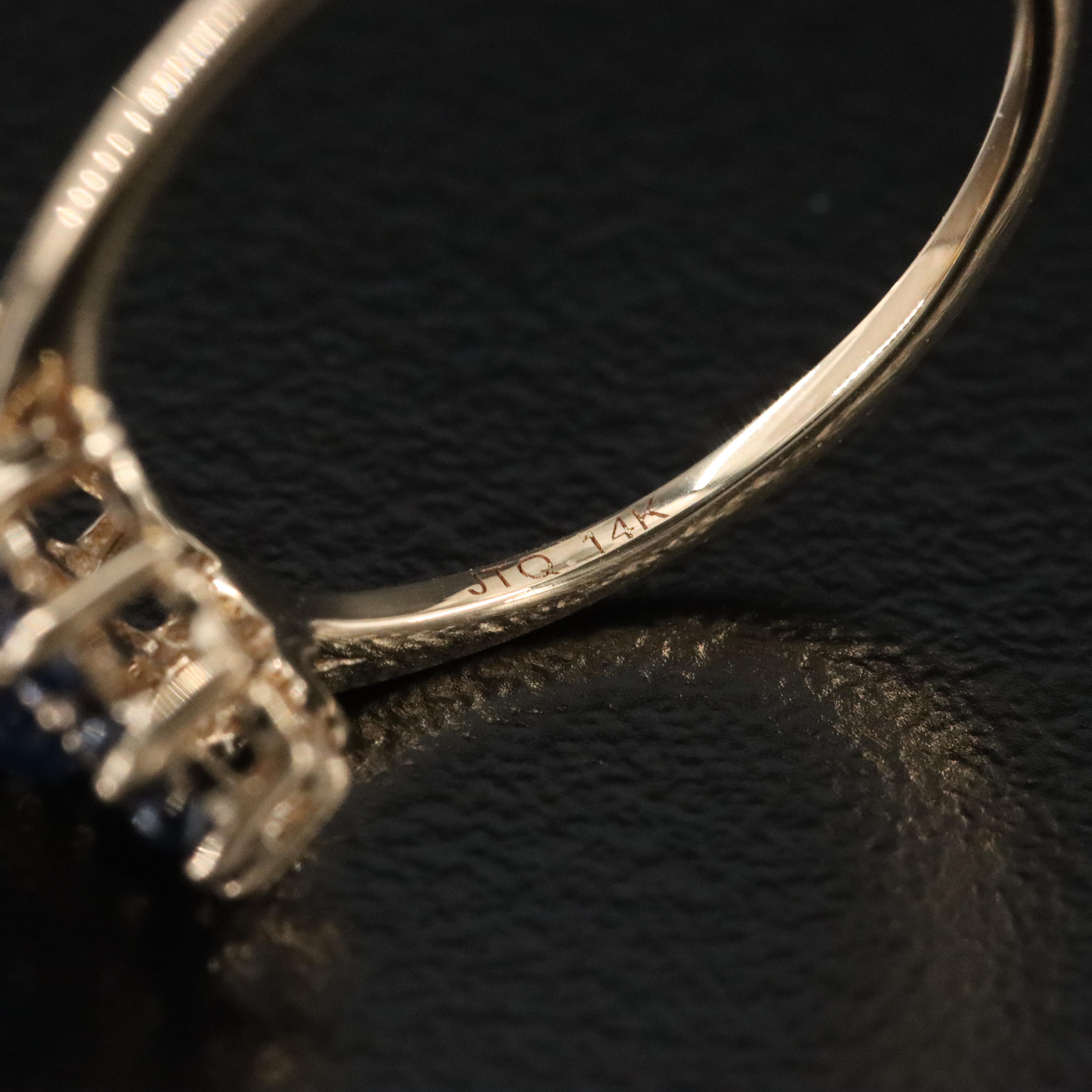 14K Sapphire and White Sapphire Ring