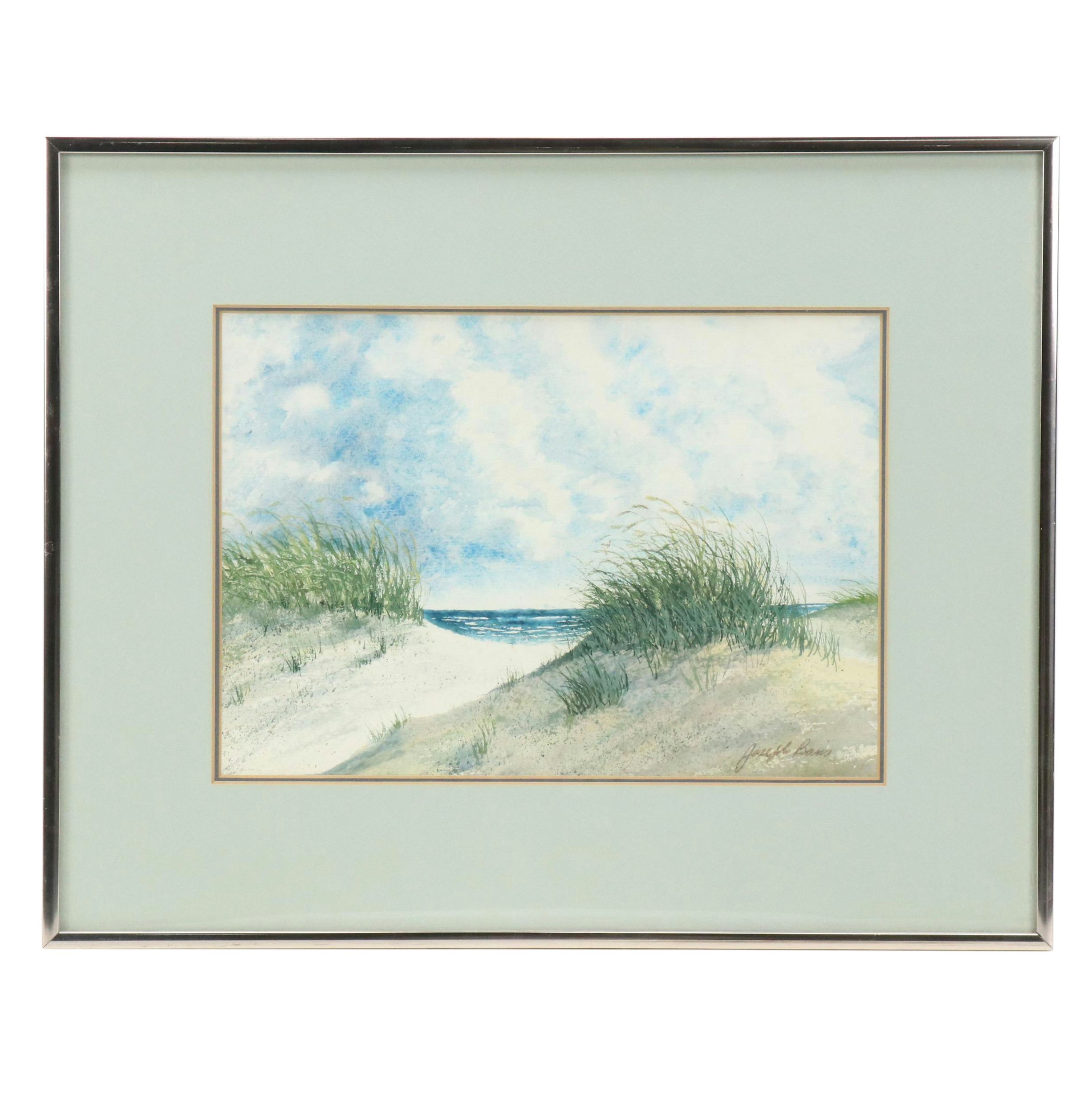 Joseph Baris Coastal Landscape Watercolor Painting
