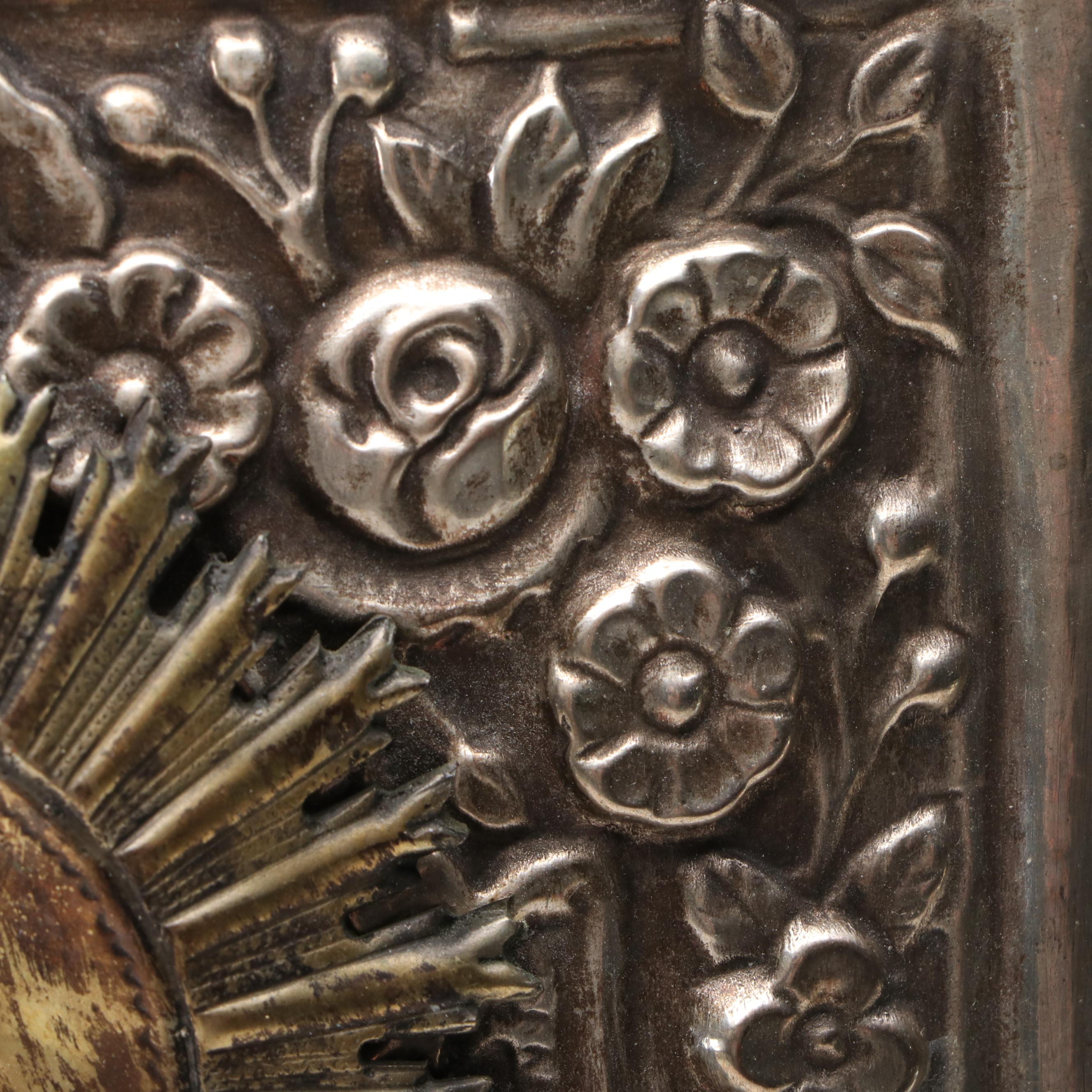 Byzantine Style "The Transfiguration" with Repoussé Silver Plate Overlay