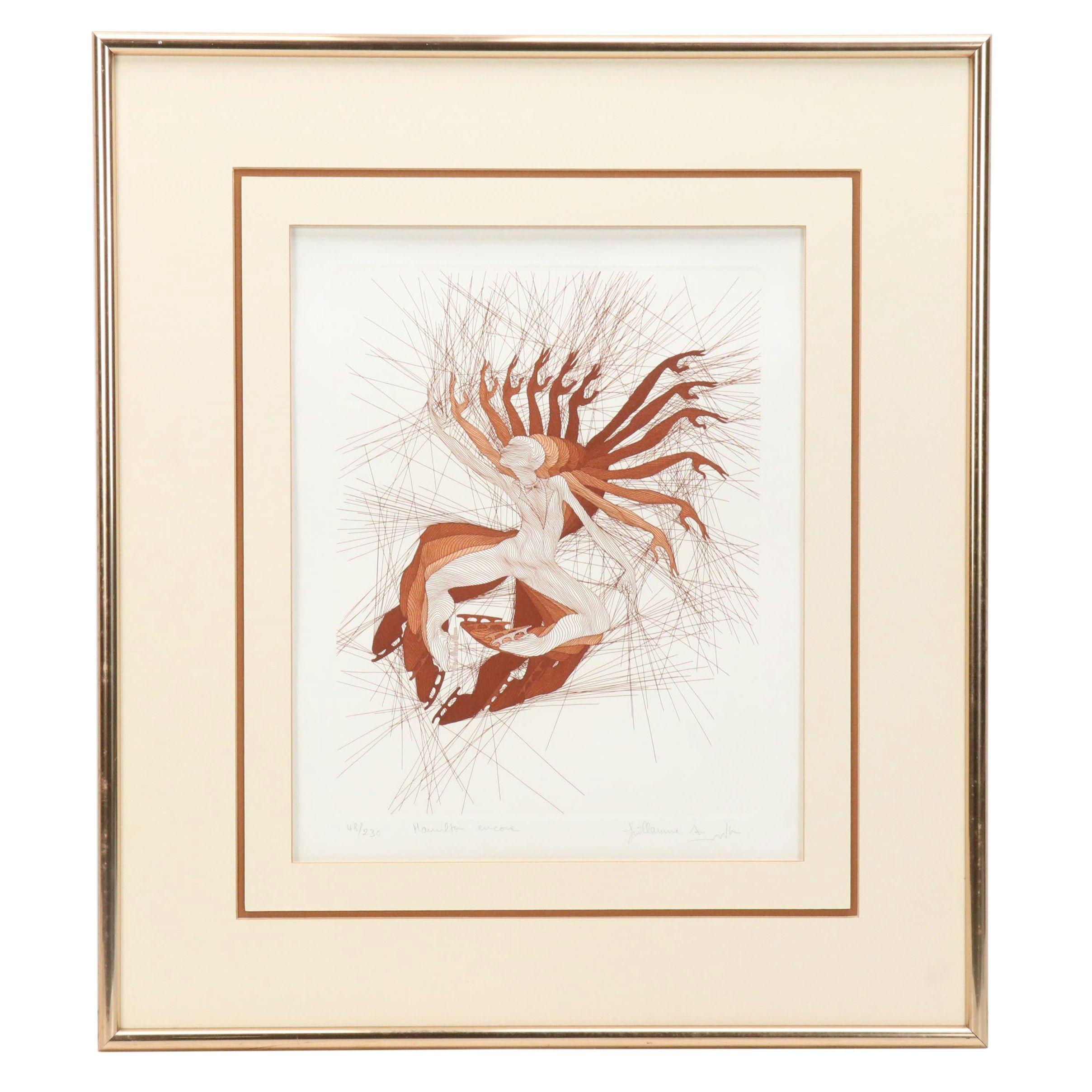 Guillaume Azoulay Sepia Etching "Hamilton Encore"