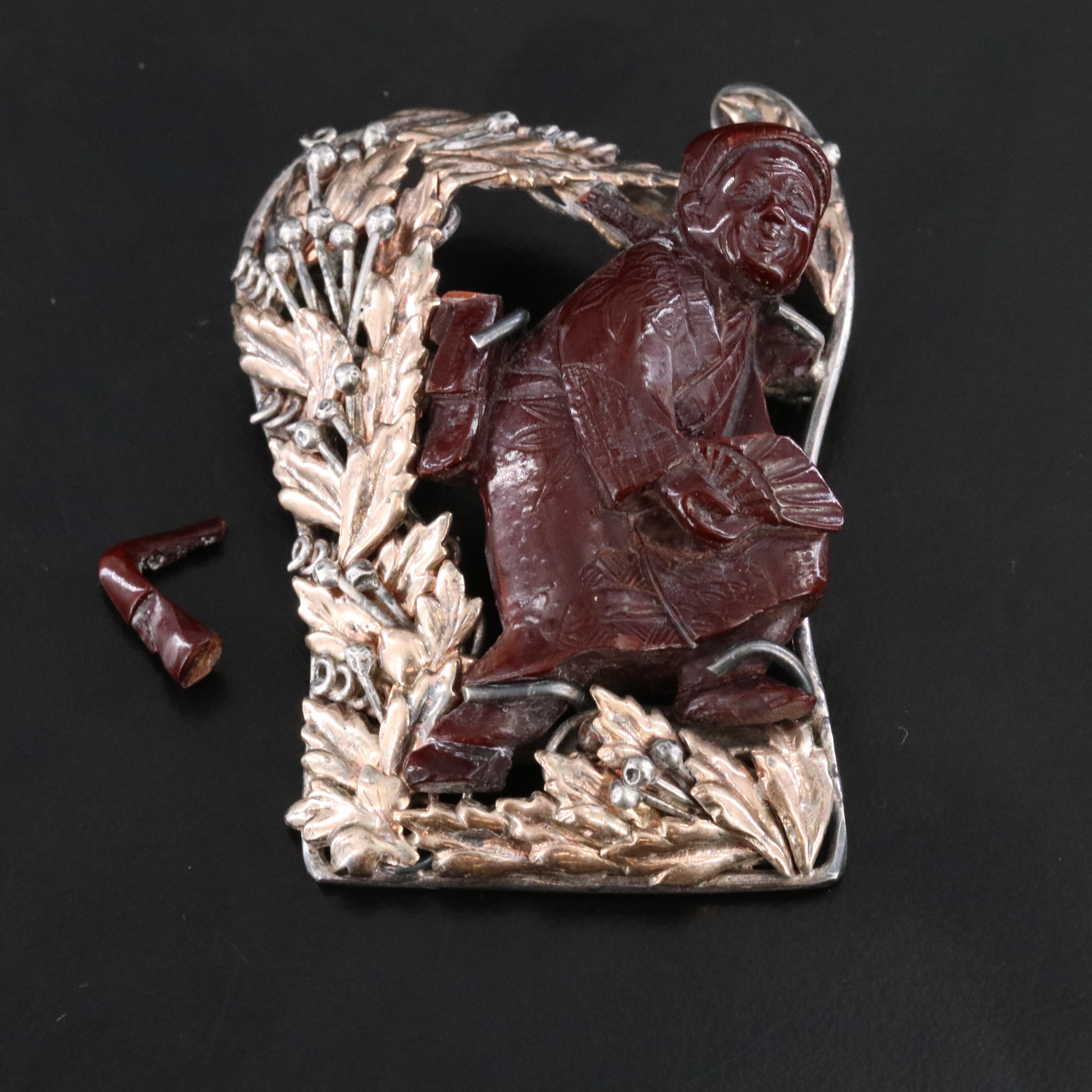 Hobé Sterling Brooch with Gold Tone Finish