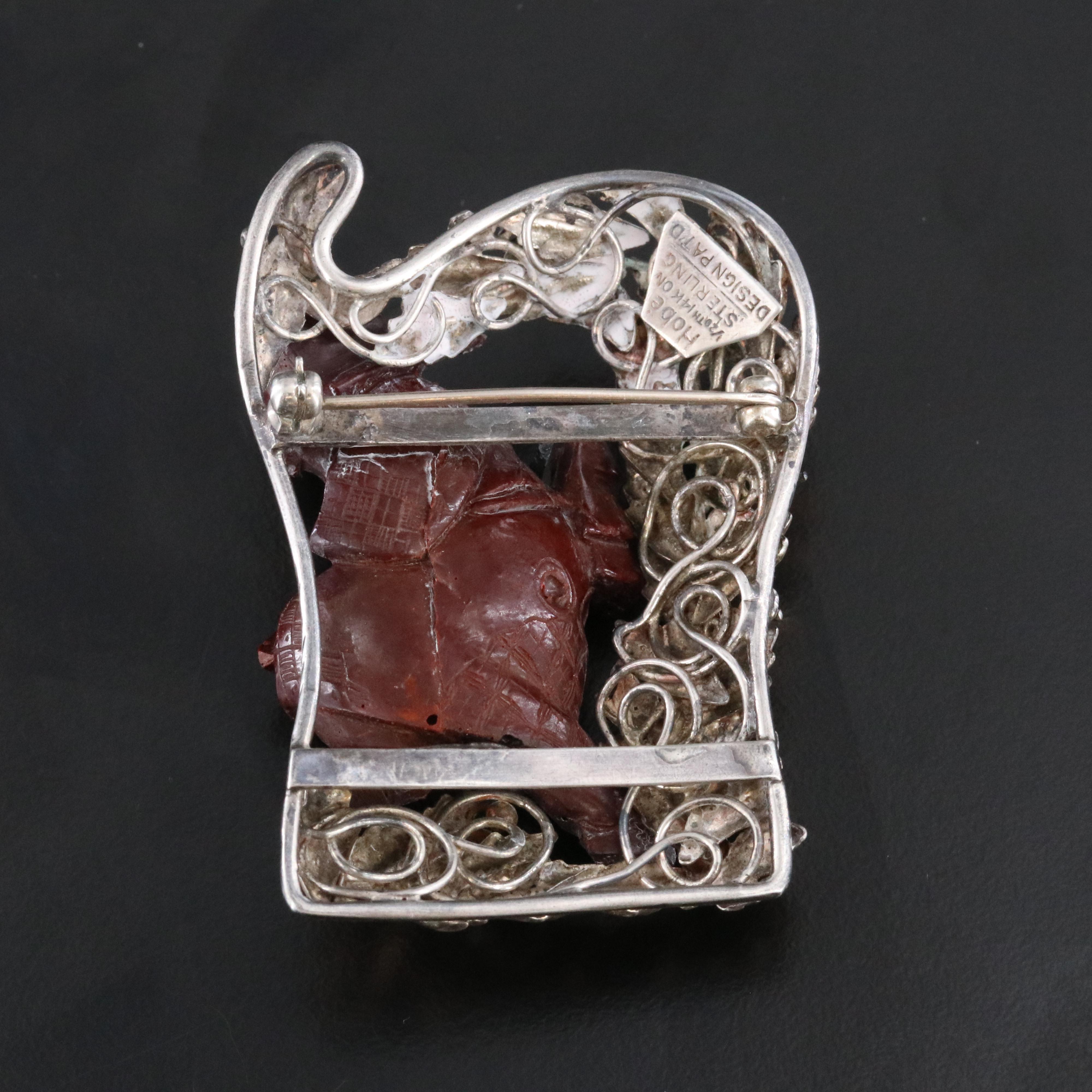 Hobé Sterling Brooch with Gold Tone Finish