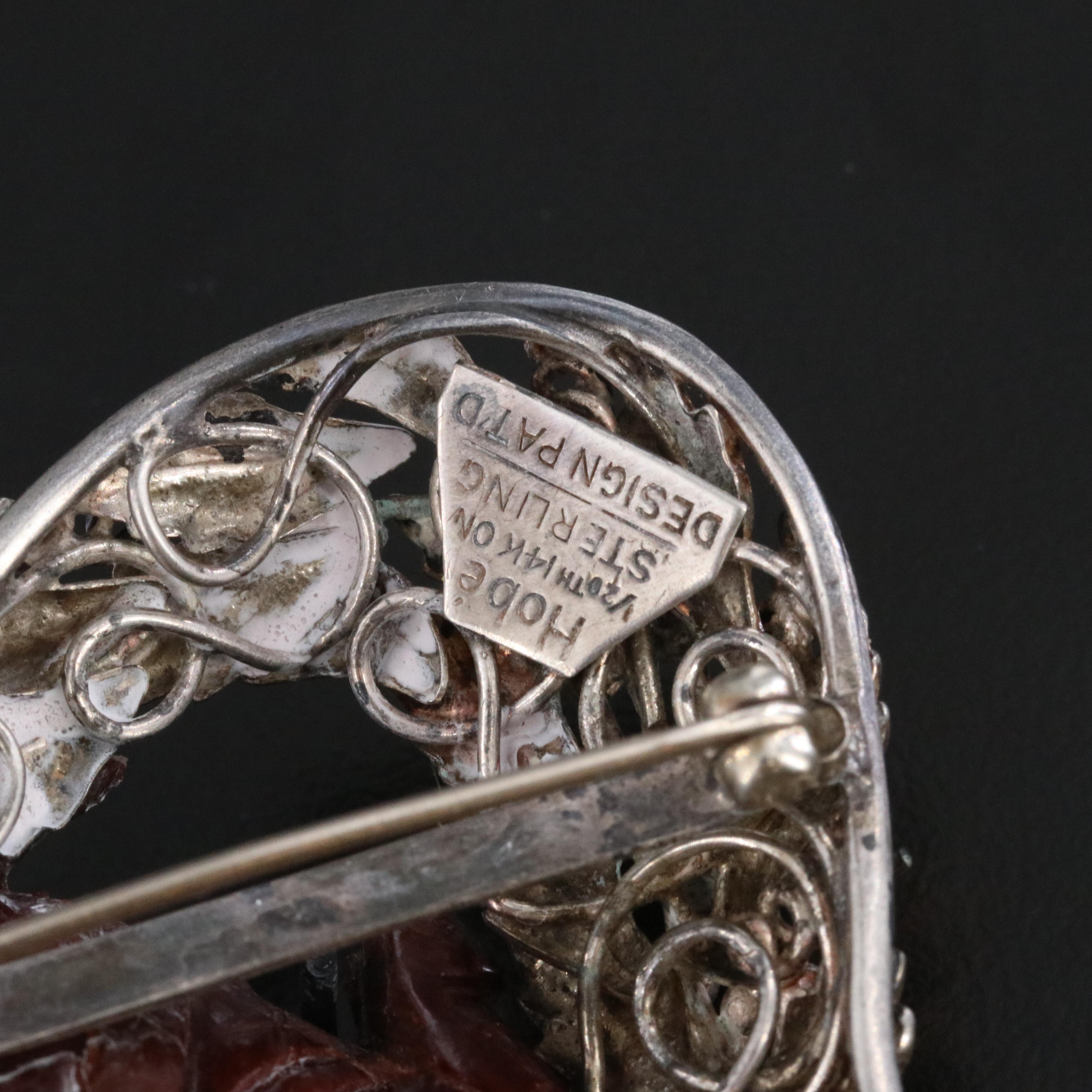 Hobé Sterling Brooch with Gold Tone Finish