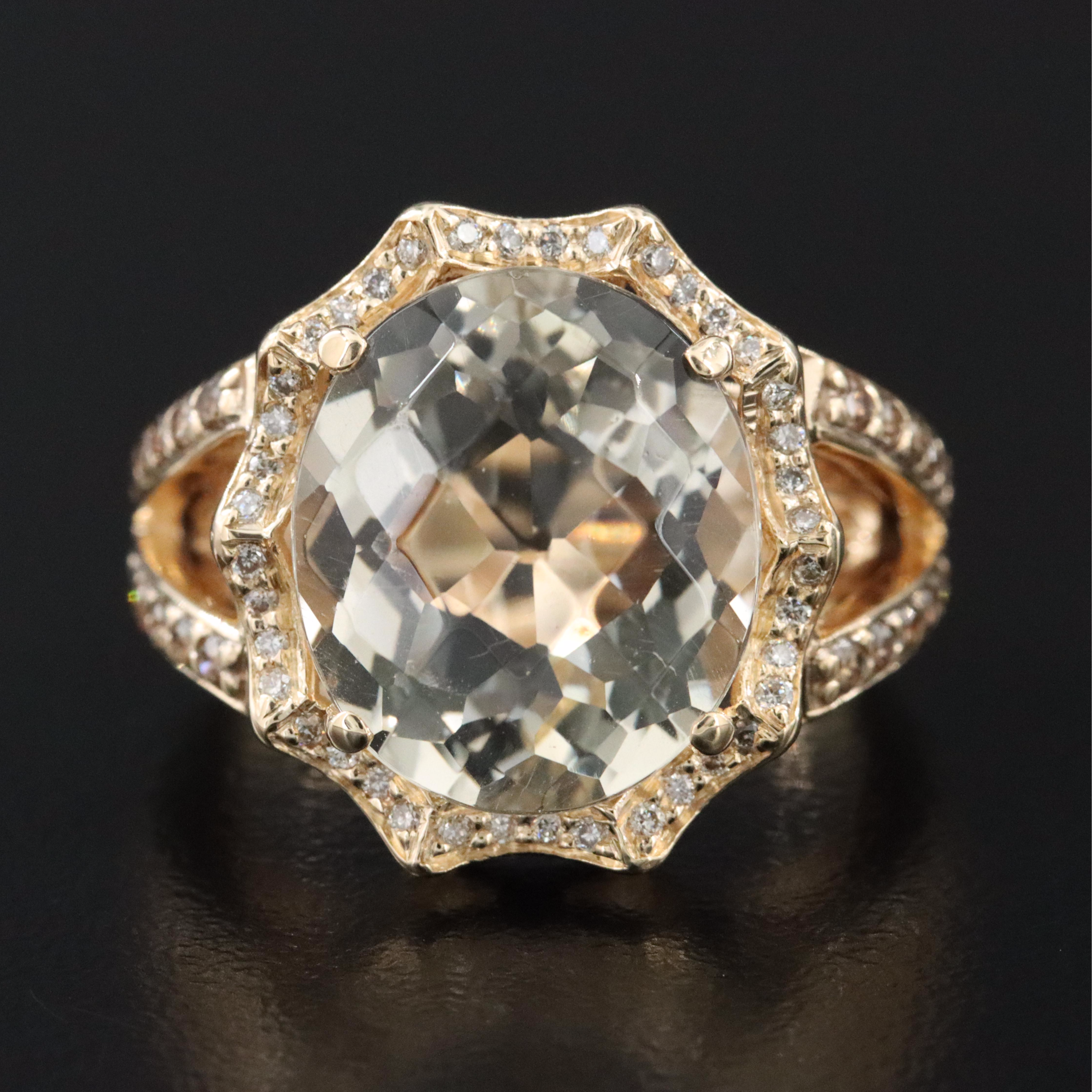 Le Vian 14K Quartz and Diamond Ring