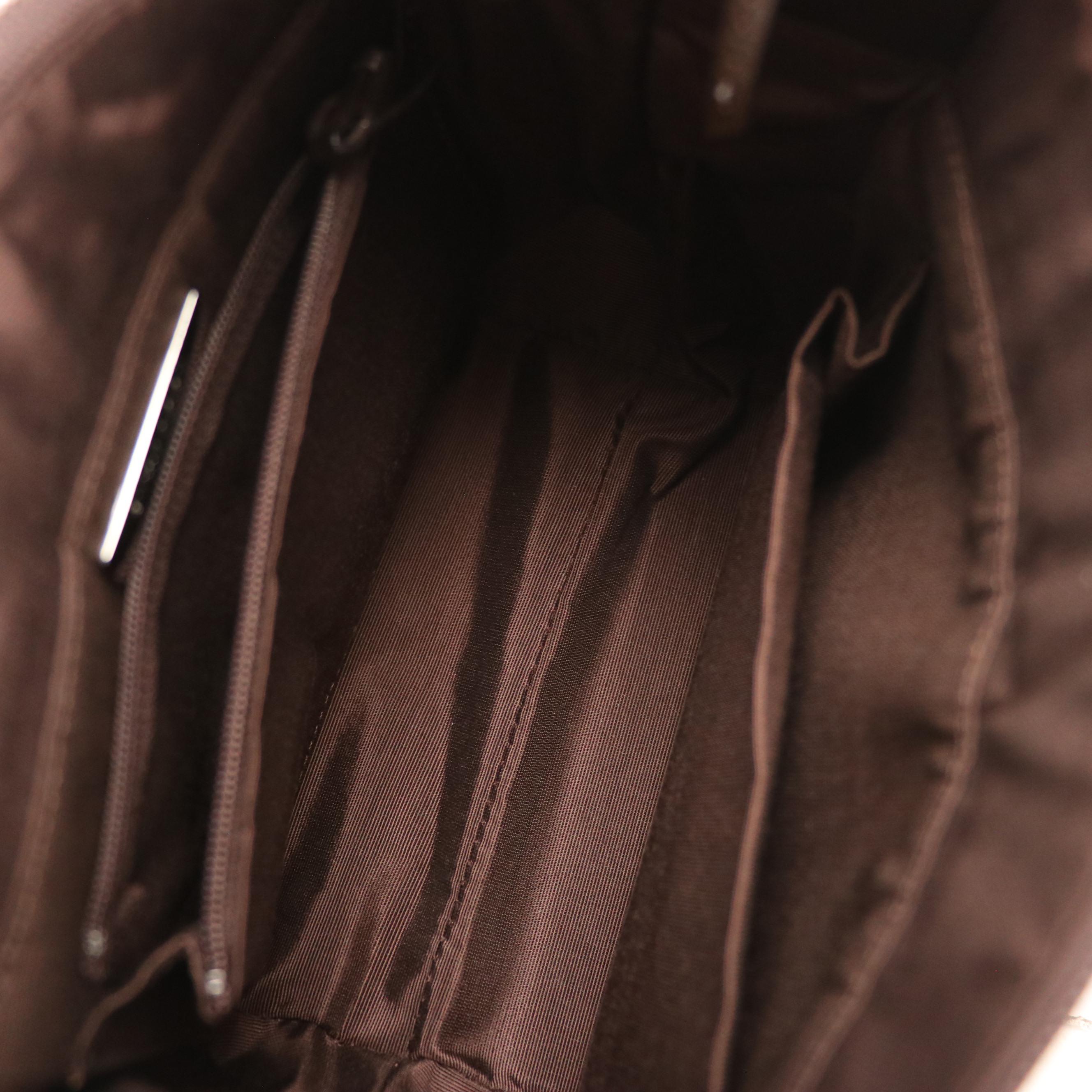 Burberry Stitched Brown Suede and Leather Top Handle Handbag