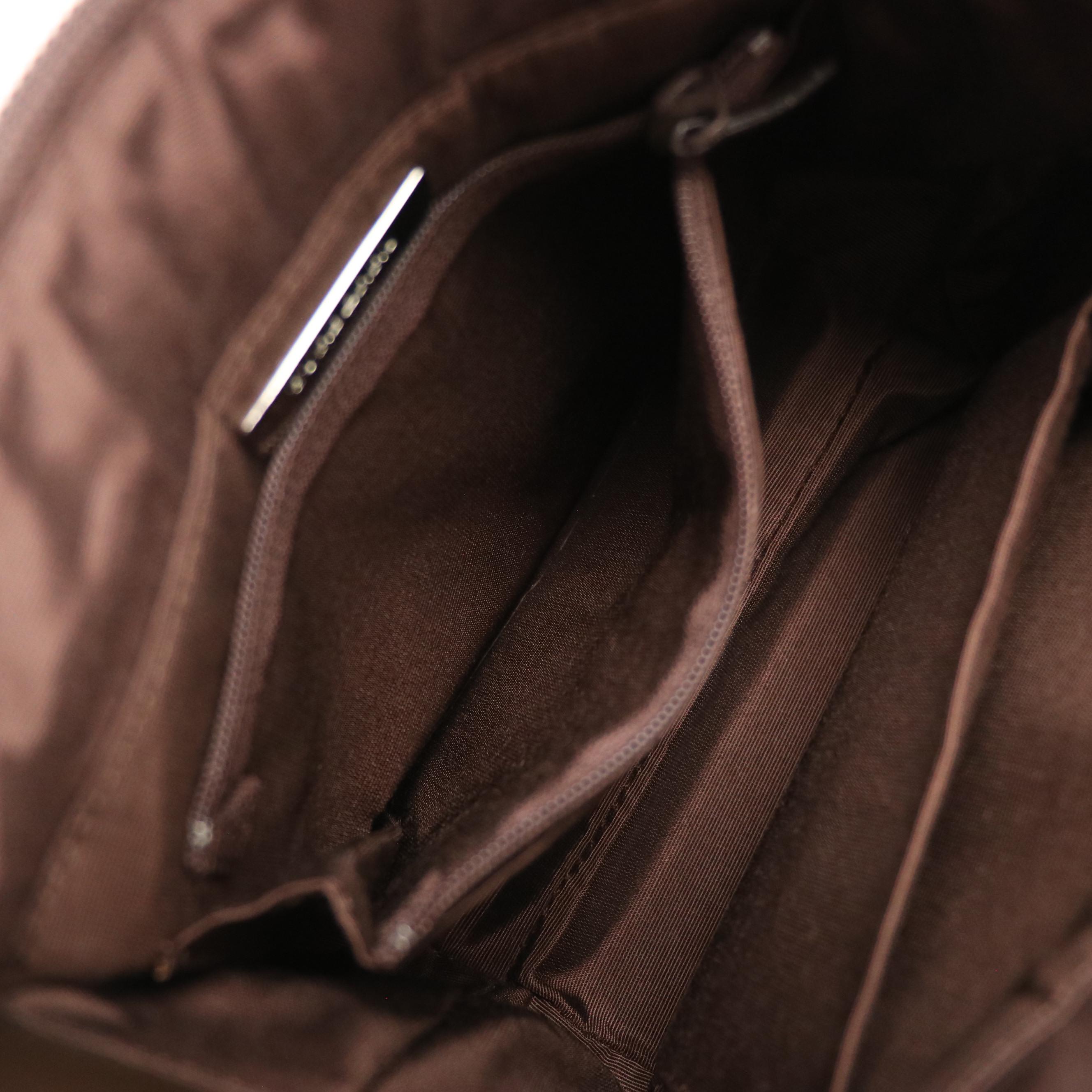 Burberry Stitched Brown Suede and Leather Top Handle Handbag