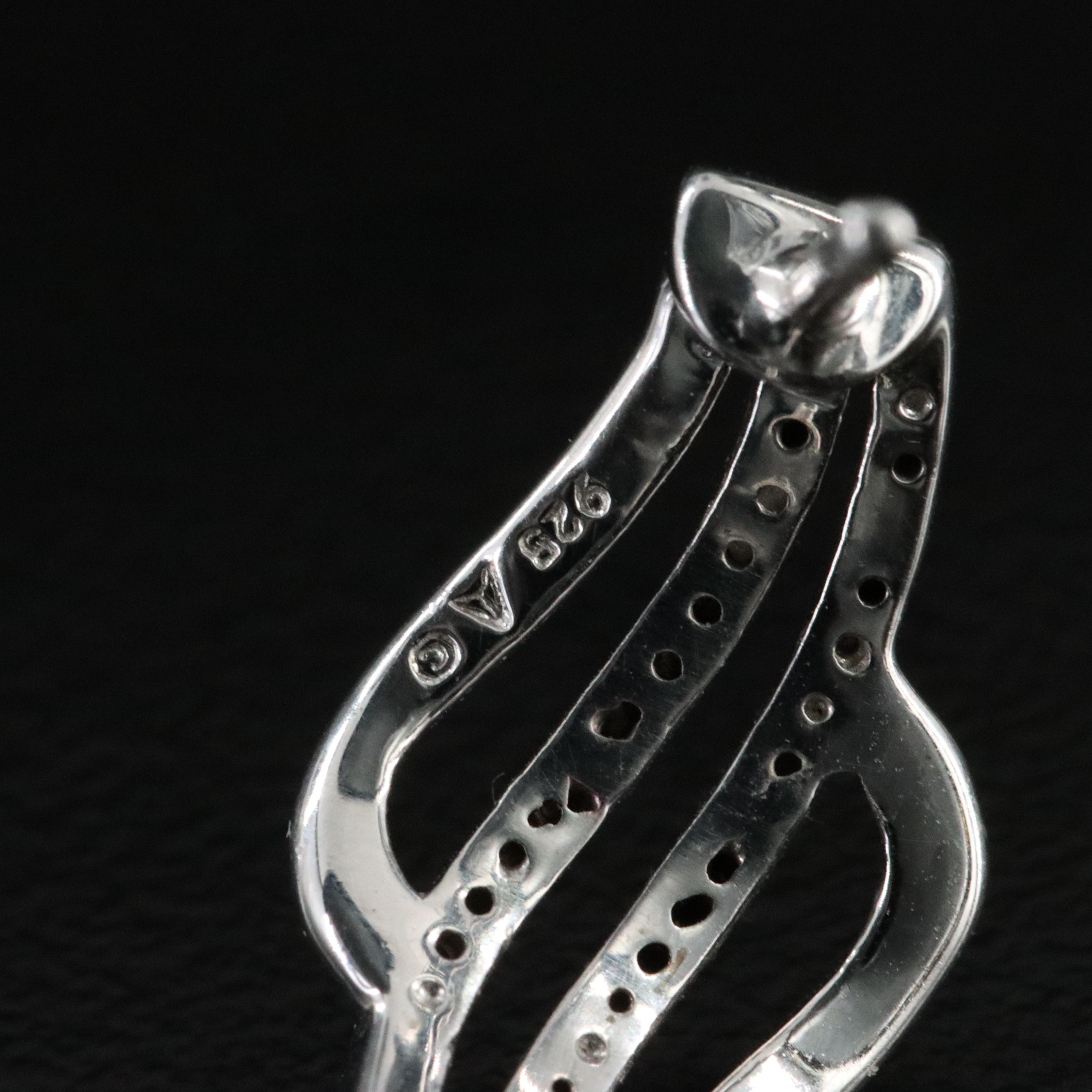 Sterling Diamond Hoop Earrings Including Fancy Black Diamonds