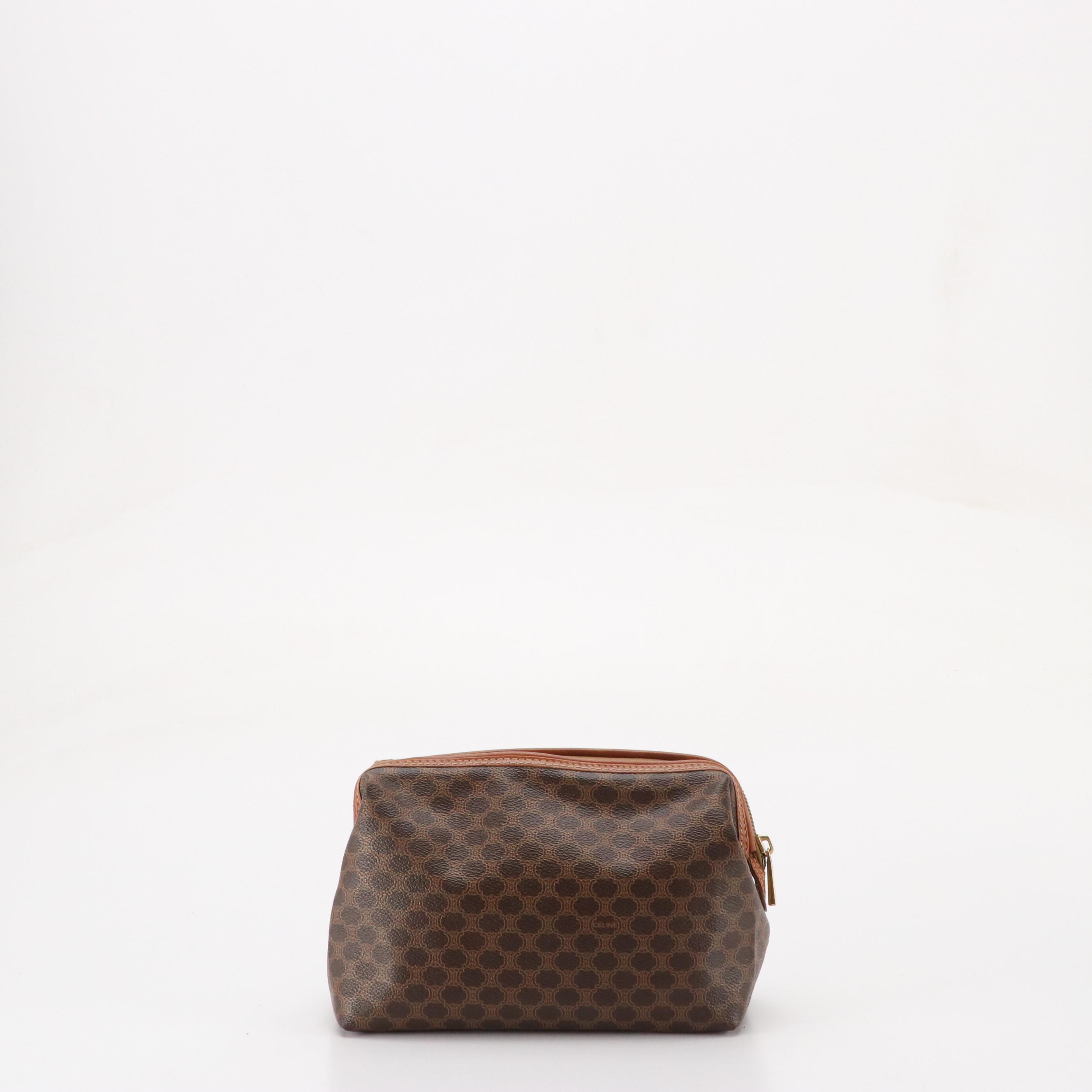 Celine Macadam Coated Canvas Cosmetic/Toiletry Zip Pouch