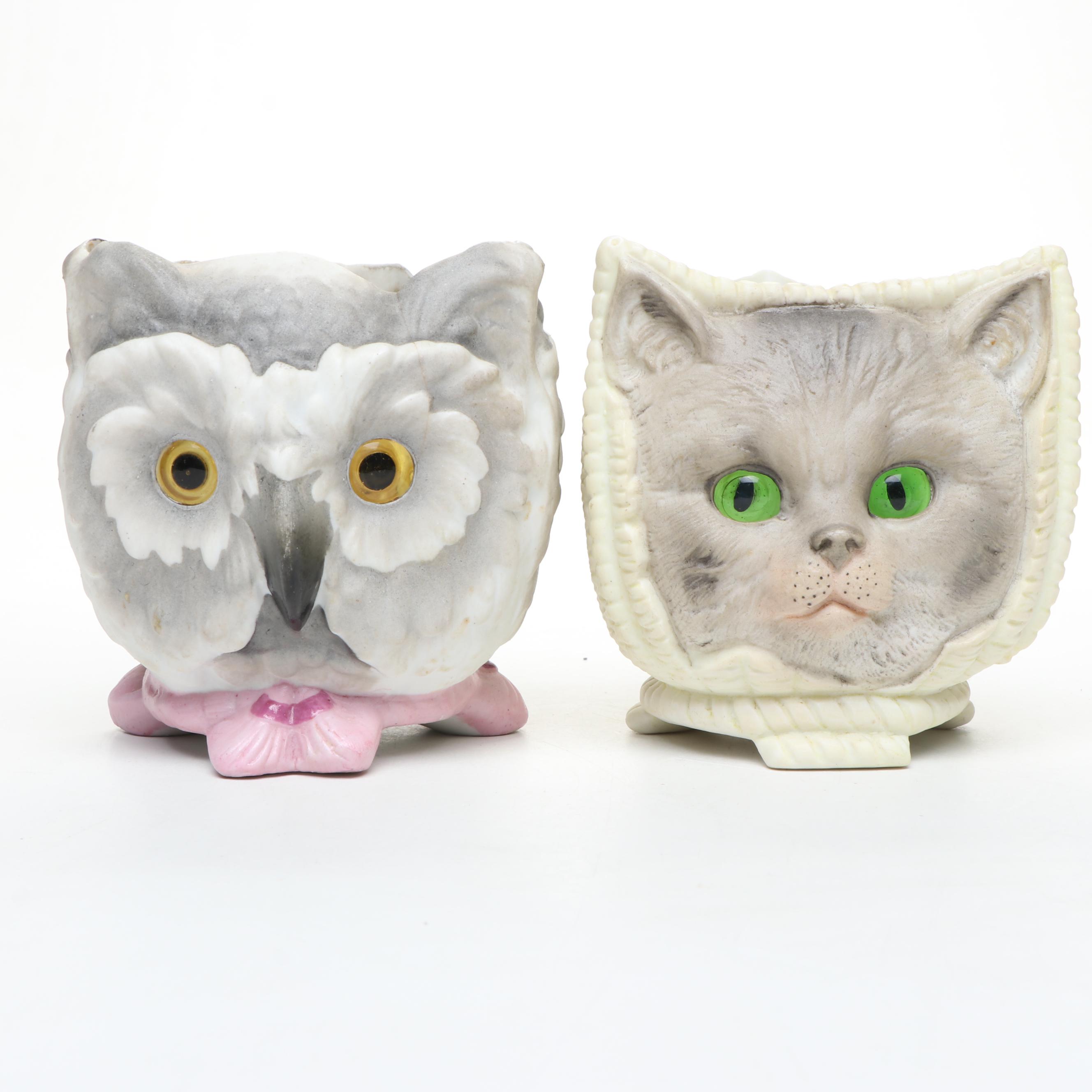 Krister Three-Sided Owl Face & Other Ceramic Pet Fairy Lamps