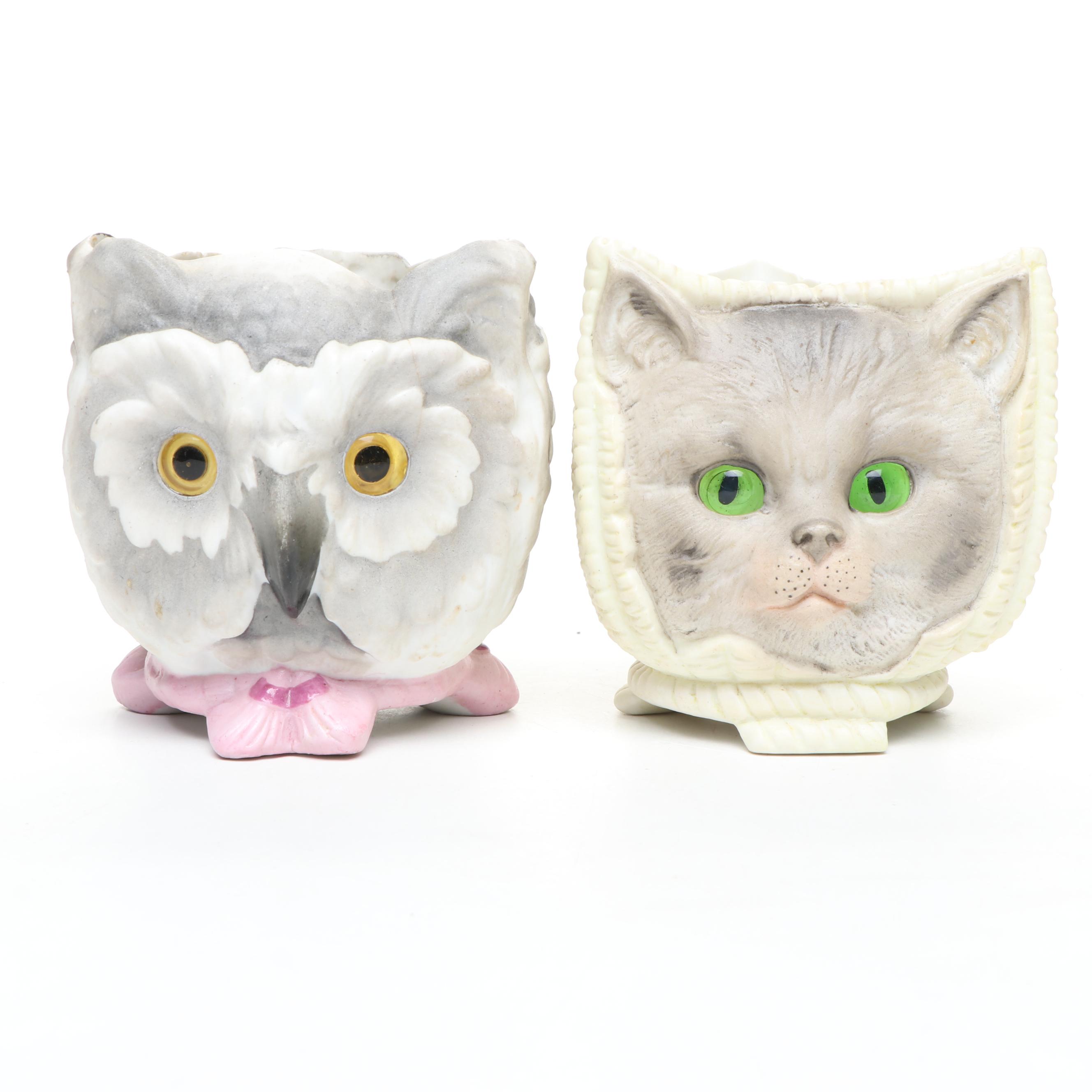 Krister Three-Sided Owl Face & Other Ceramic Pet Fairy Lamps