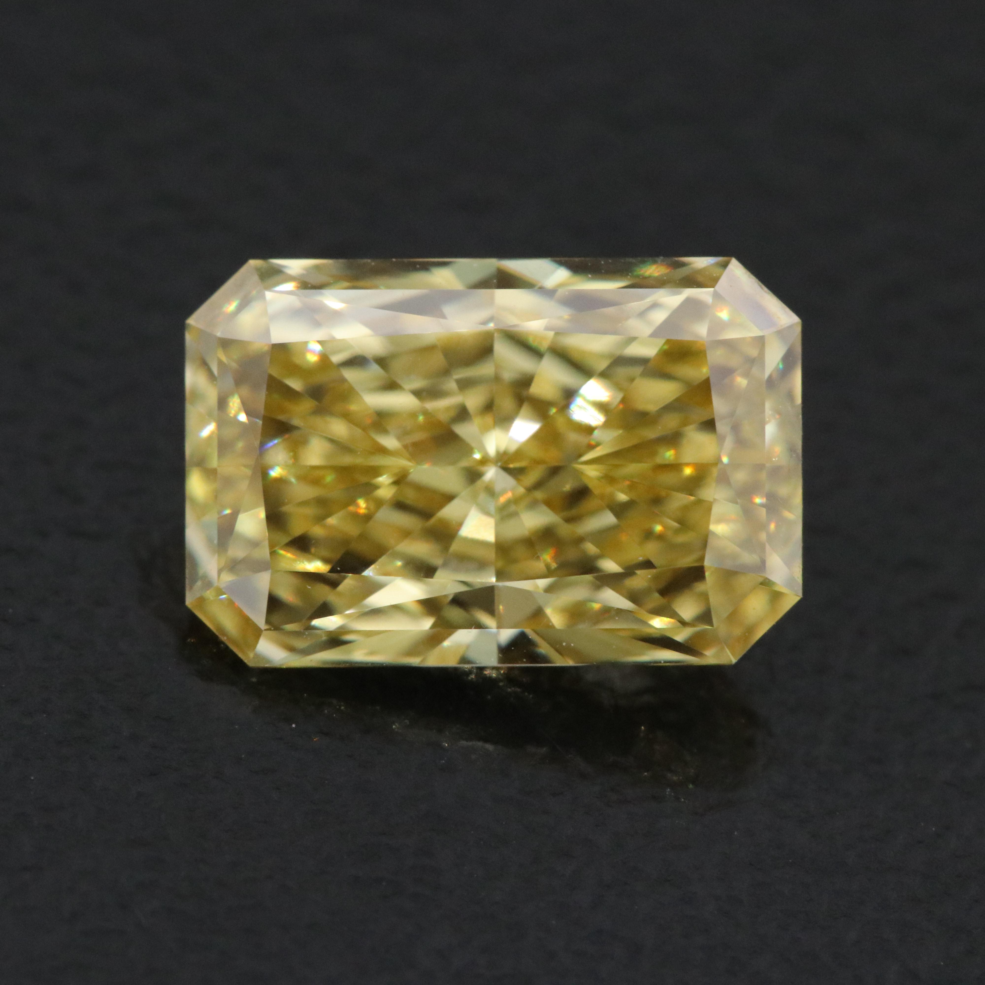 Loose 2.07 CT Lab Grown Fancy Yellow Diamond with IGI Report