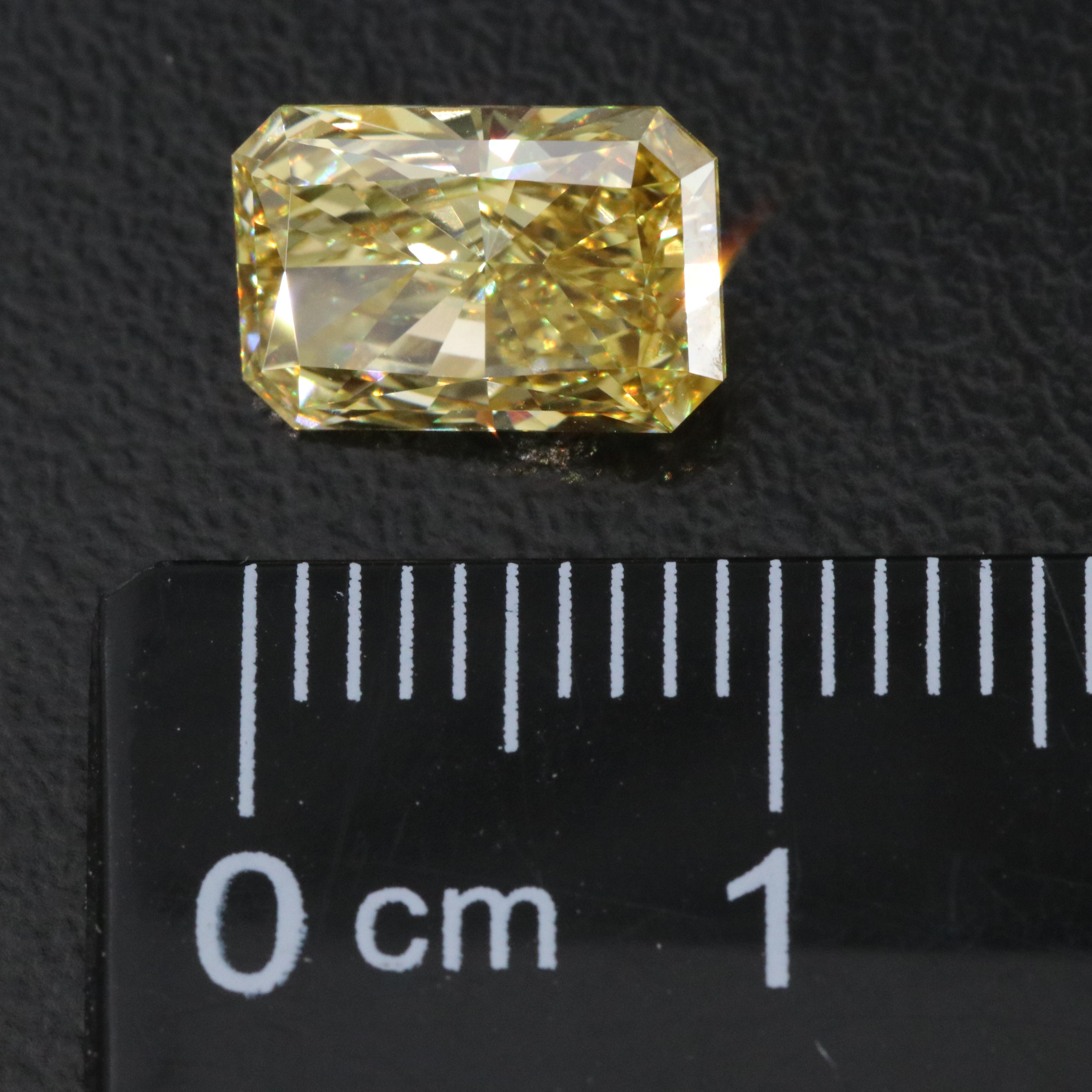 Loose 2.07 CT Lab Grown Fancy Yellow Diamond with IGI Report
