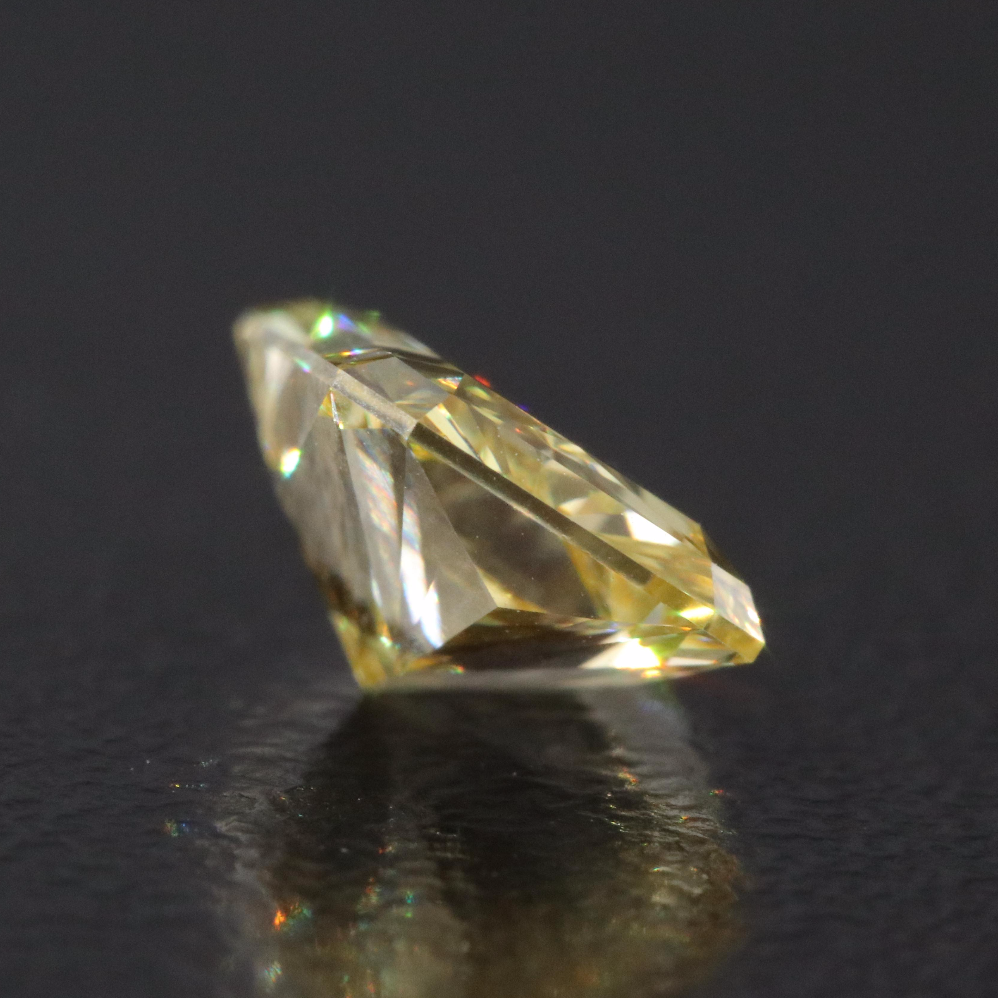 Loose 2.07 CT Lab Grown Fancy Yellow Diamond with IGI Report