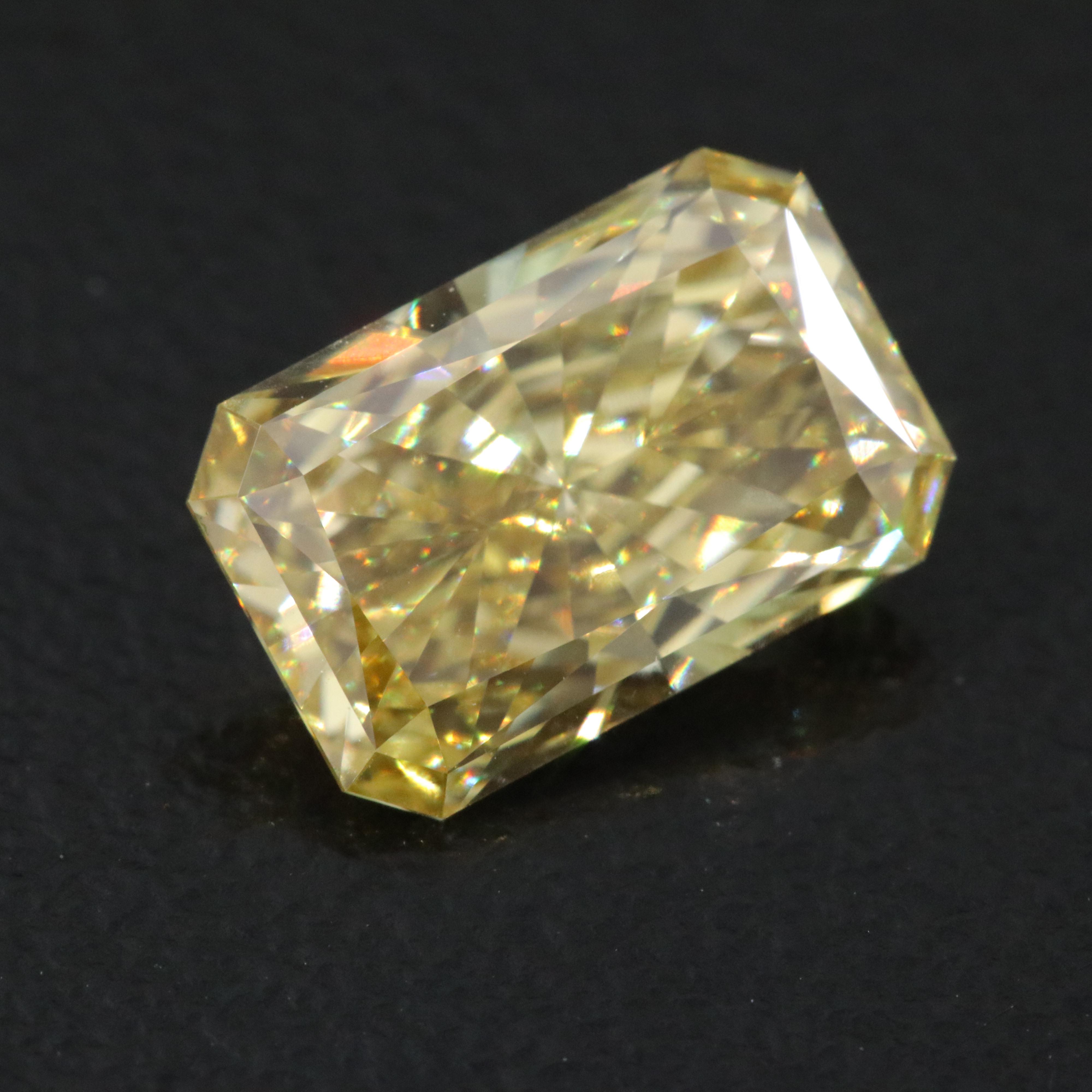 Loose 2.07 CT Lab Grown Fancy Yellow Diamond with IGI Report