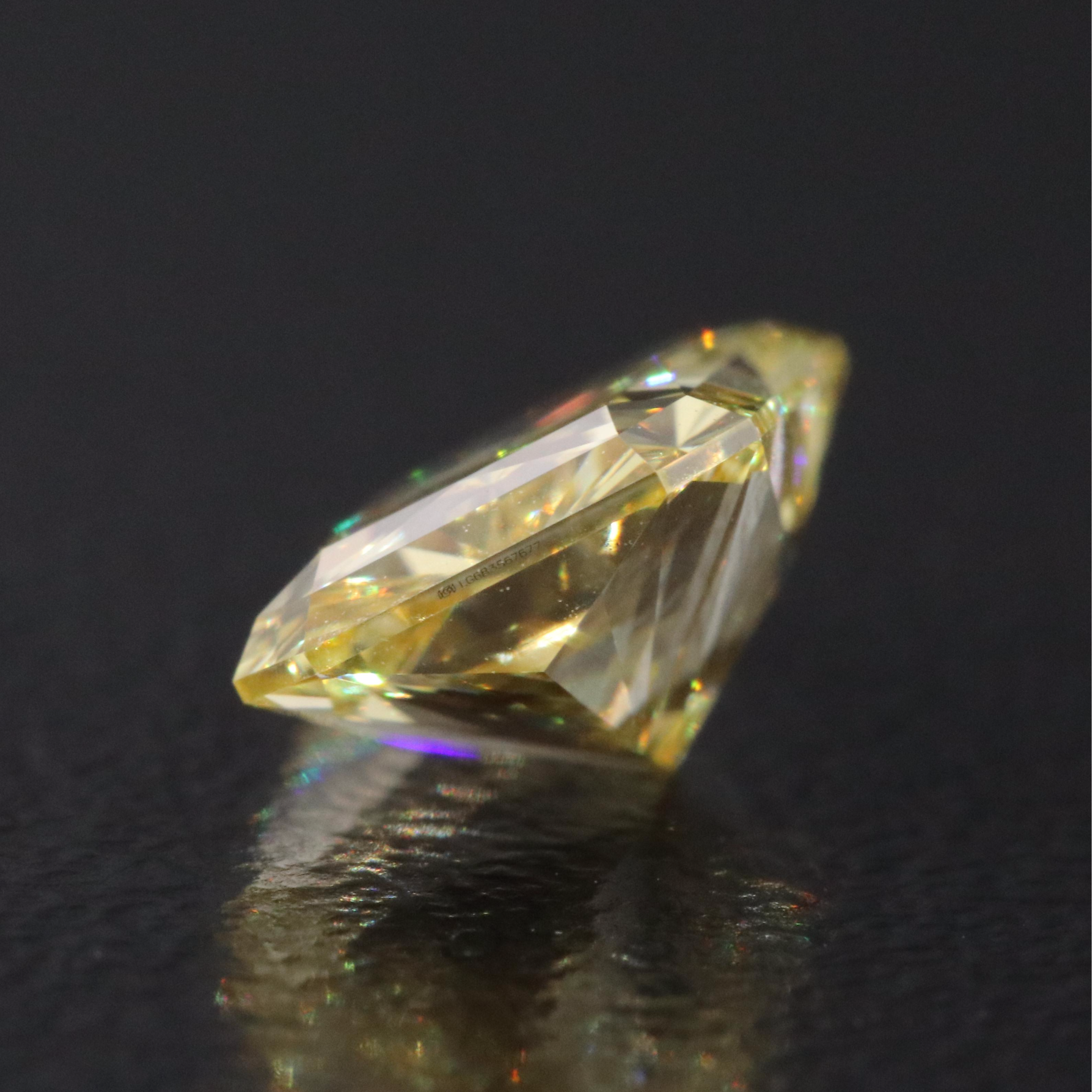 Loose 2.07 CT Lab Grown Fancy Yellow Diamond with IGI Report